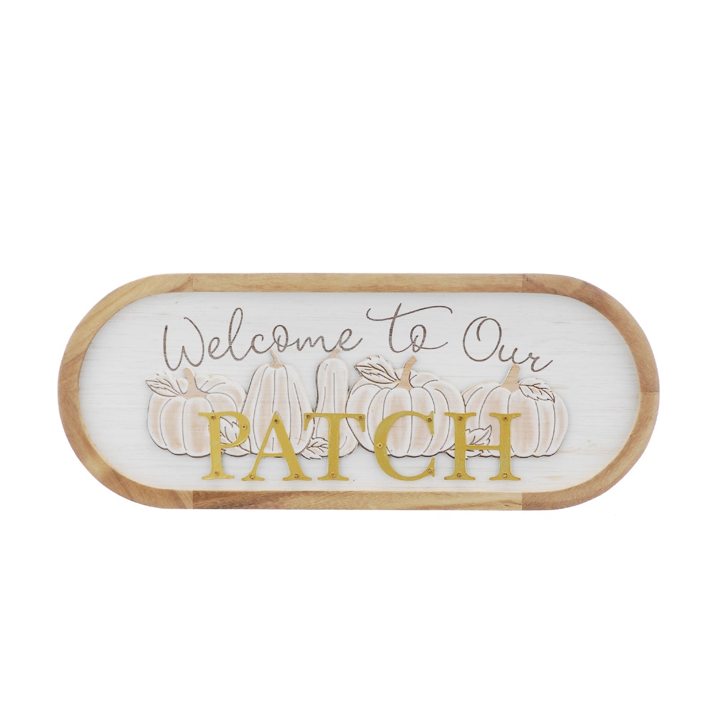 61cm WELCOME TO OUR PATCH pumpkin wooden sign