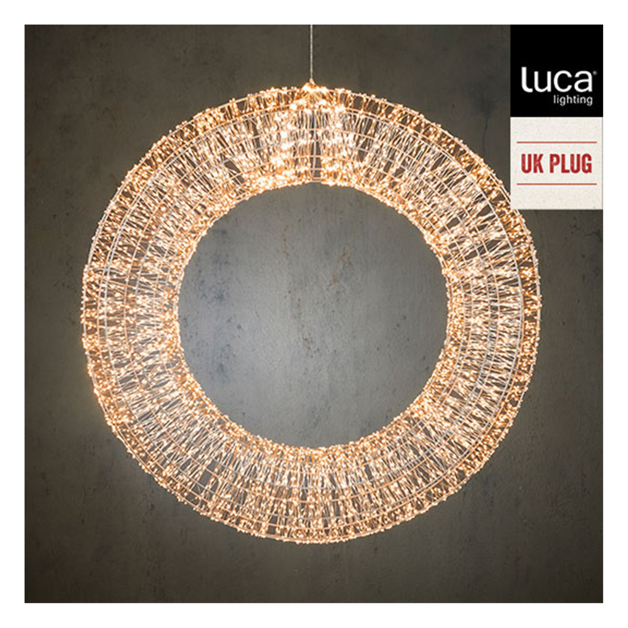 Wreath silver warm white 6000led IP20/IP44 - d80cm