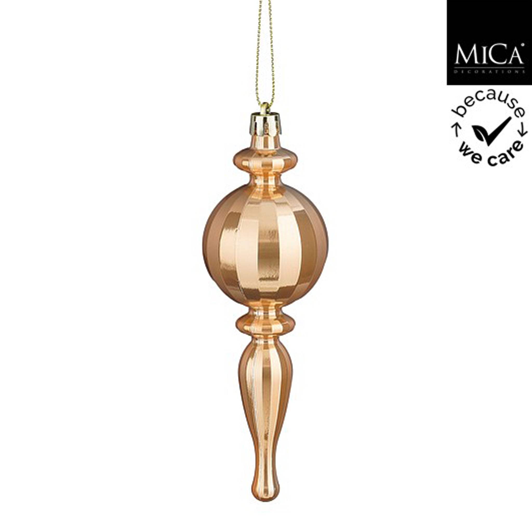 Ornament finial copper pearl - h18xd6cm