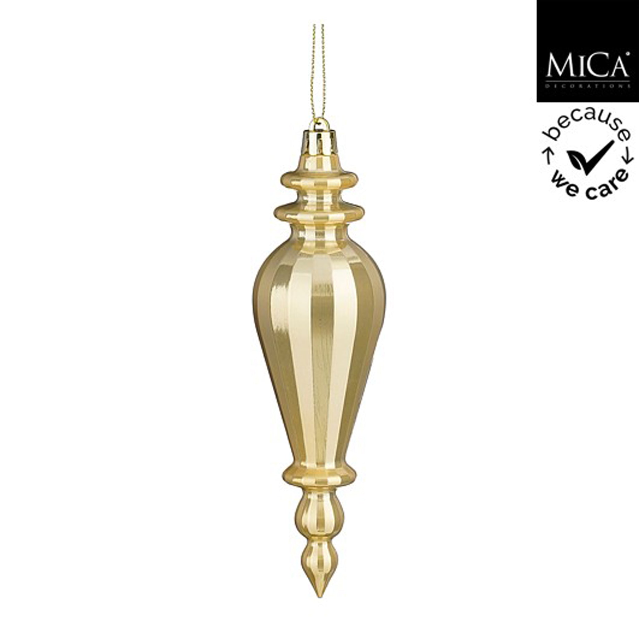 Ornament finial gold pearl - h16xd5cm
