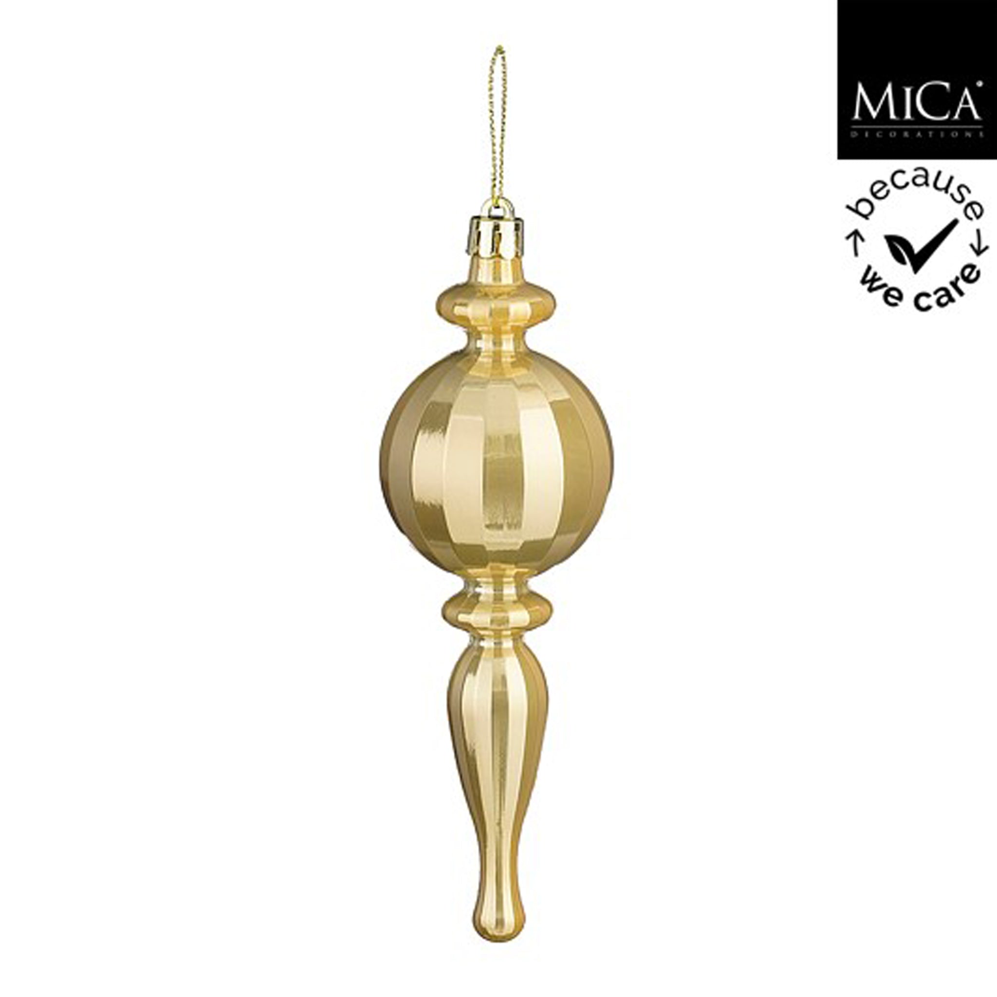 Ornament finial gold pearl - h18xd6cm