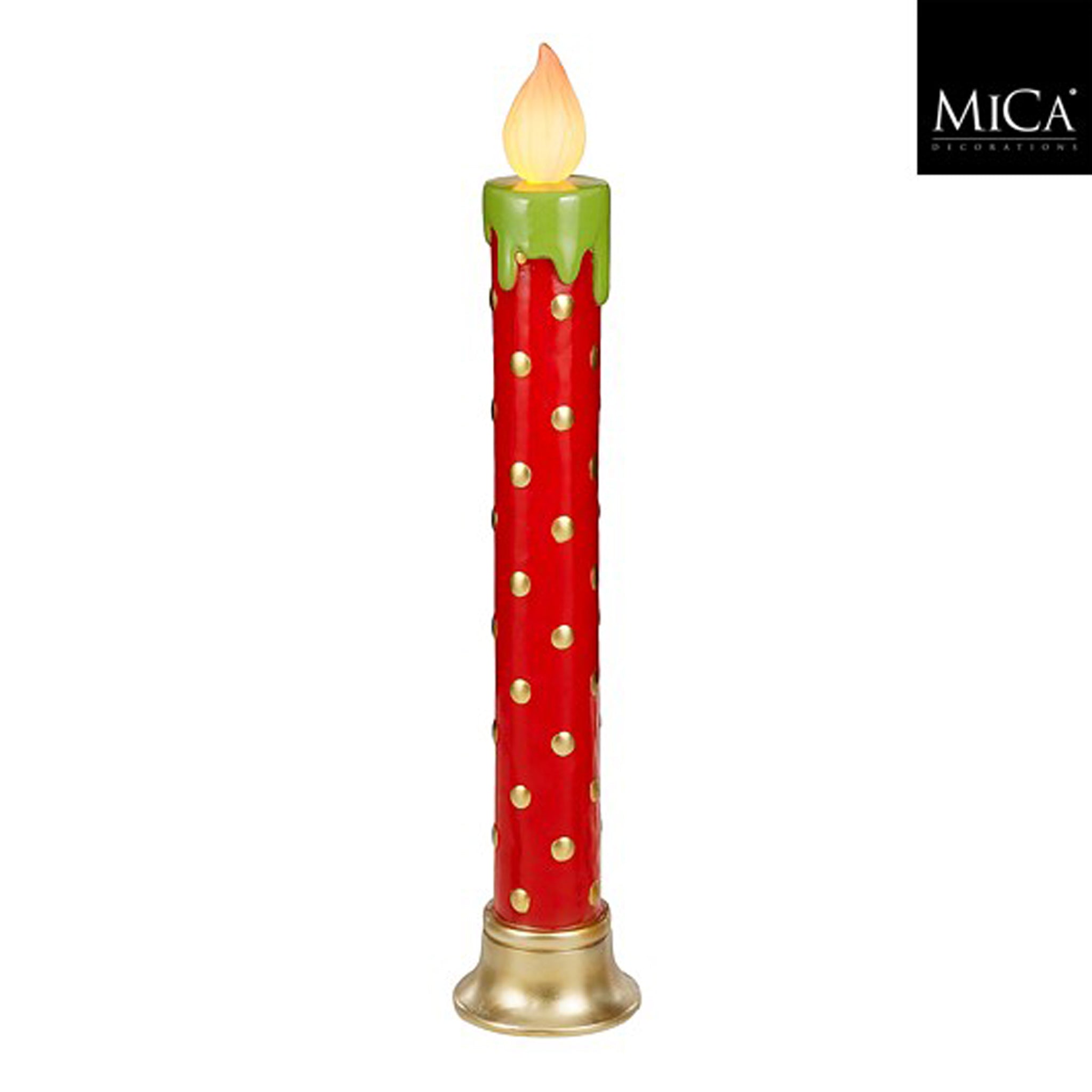 Candle red led battery operated - h123,5xd25cm