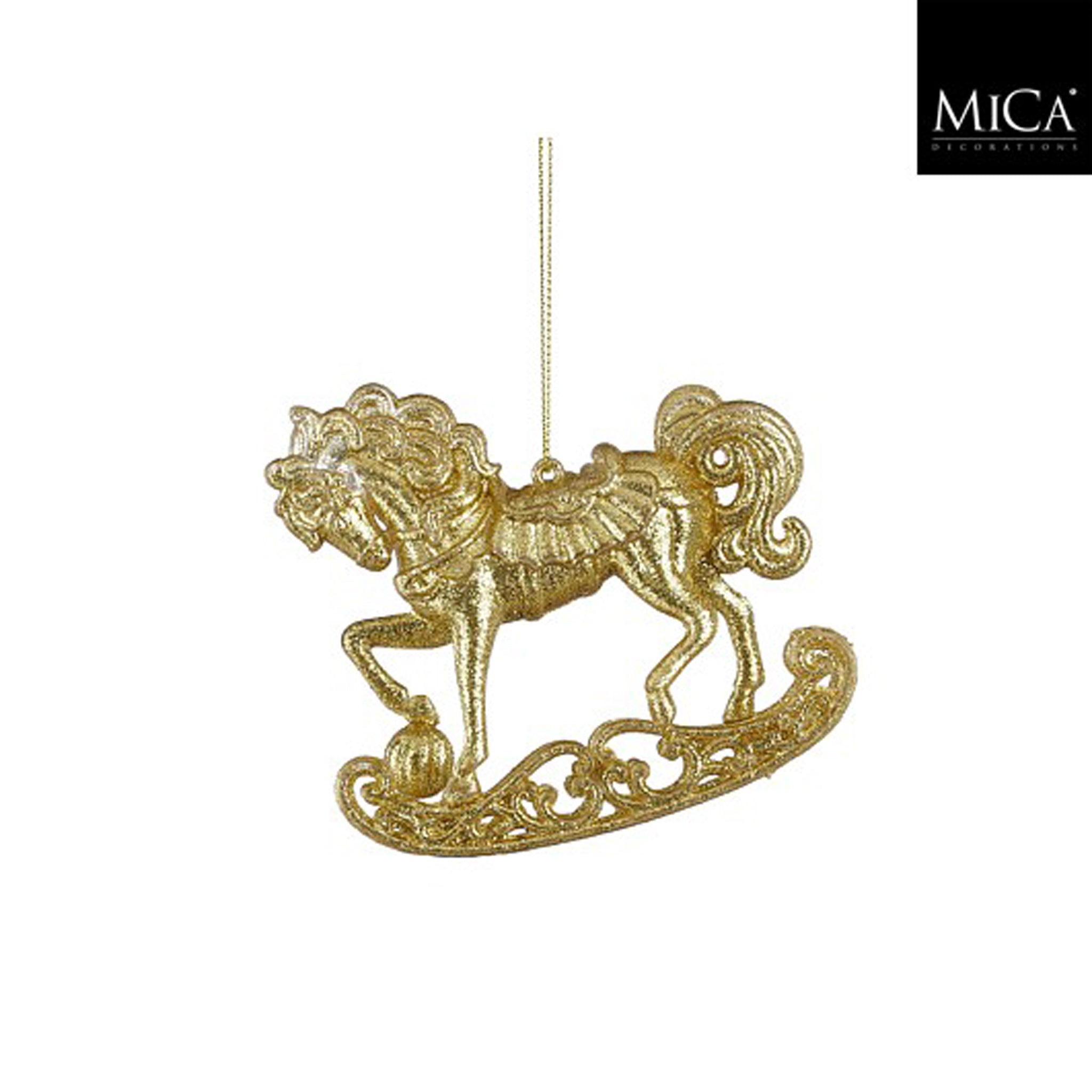 Ornament rockinghorse gold - l10xw9xh2,5cm