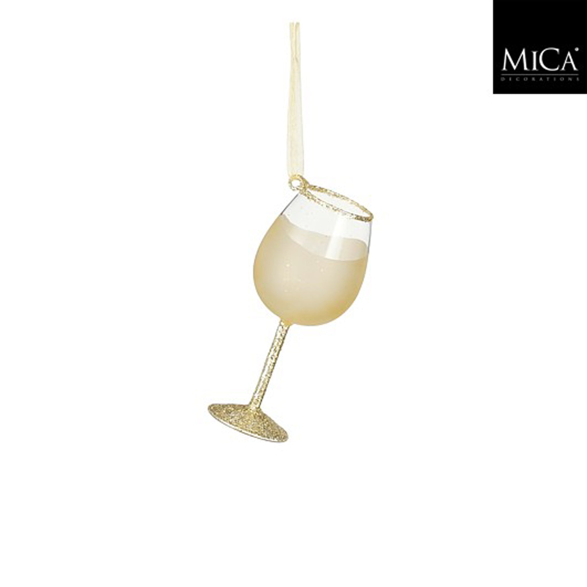 Ornament wineglass glass champagne - h13xd6cm