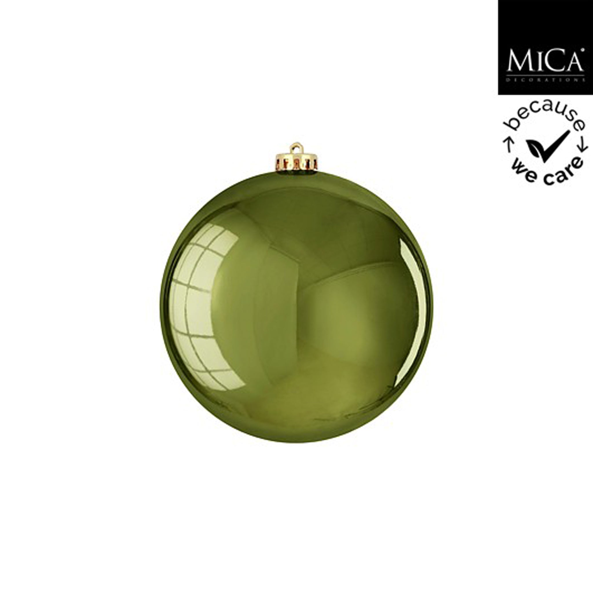 Bauble unbreakable d. green shiny - d15cm