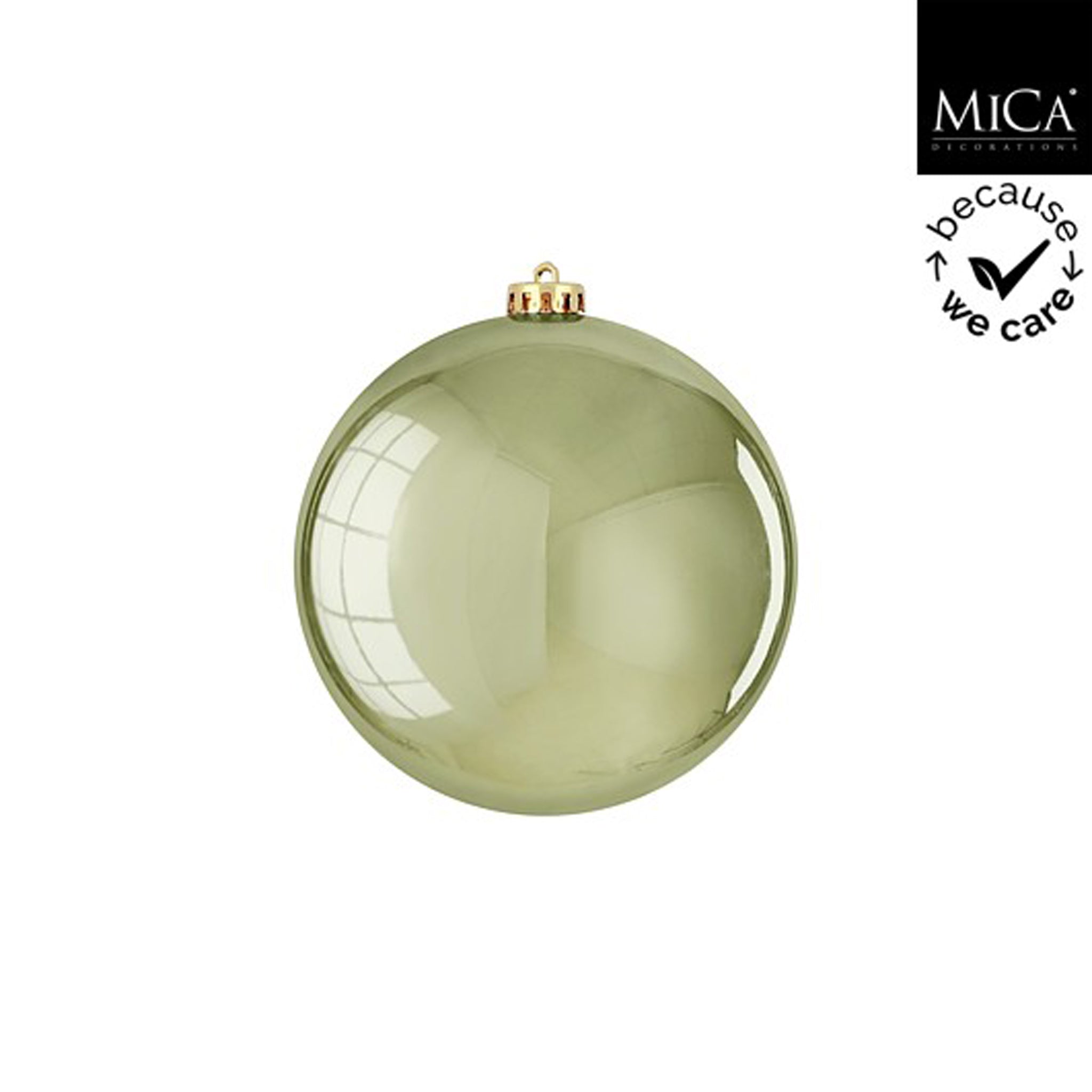 Bauble unbreakable l. green shiny - d15cm