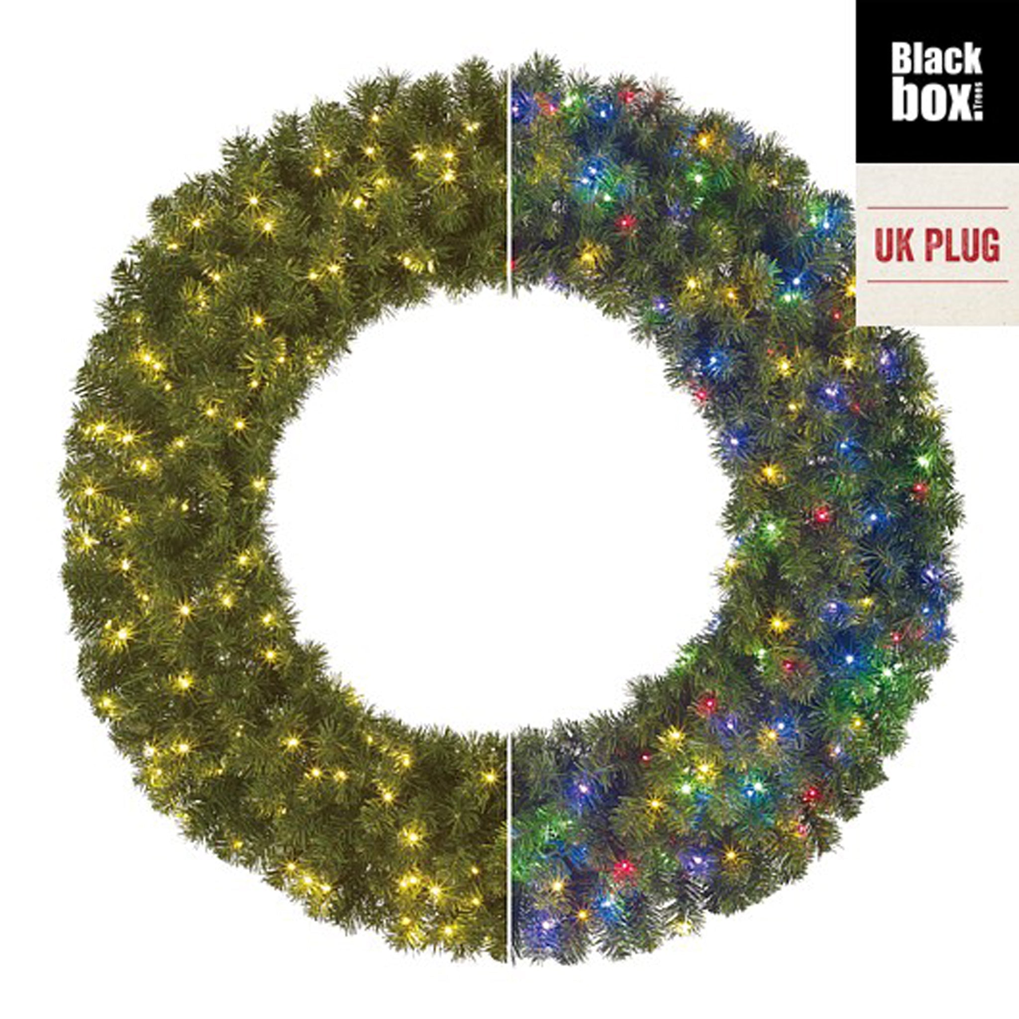 Limber wreath led outdoor green warm white multicolour 200L TIPS 450 with timer & dimmer remote control - h20xd120cm