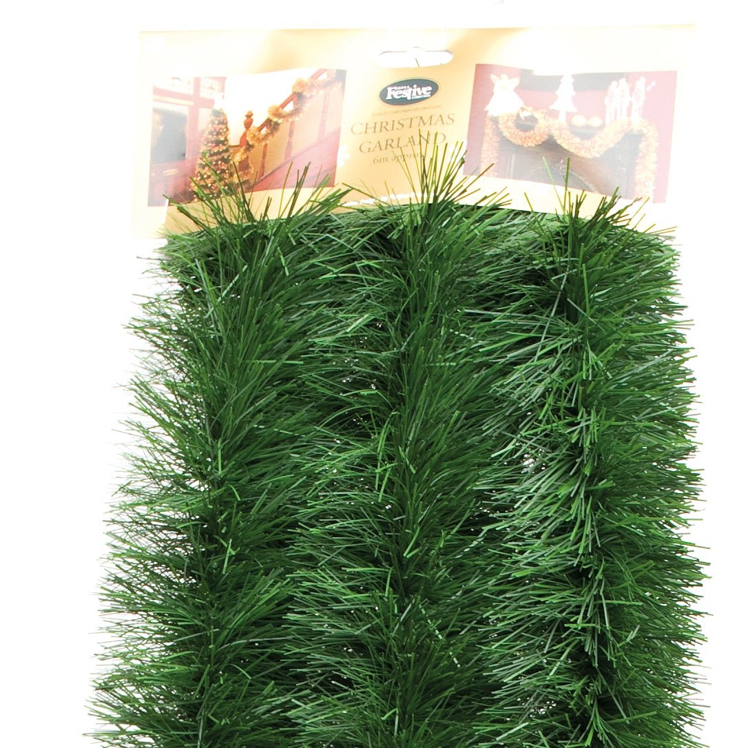 300cm x 15cm 6 ply chunky green pine garland