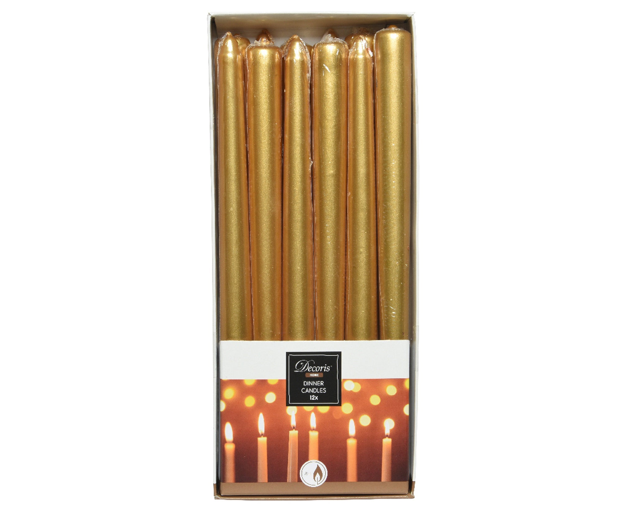 Candle paraffin dinner metallic - gold