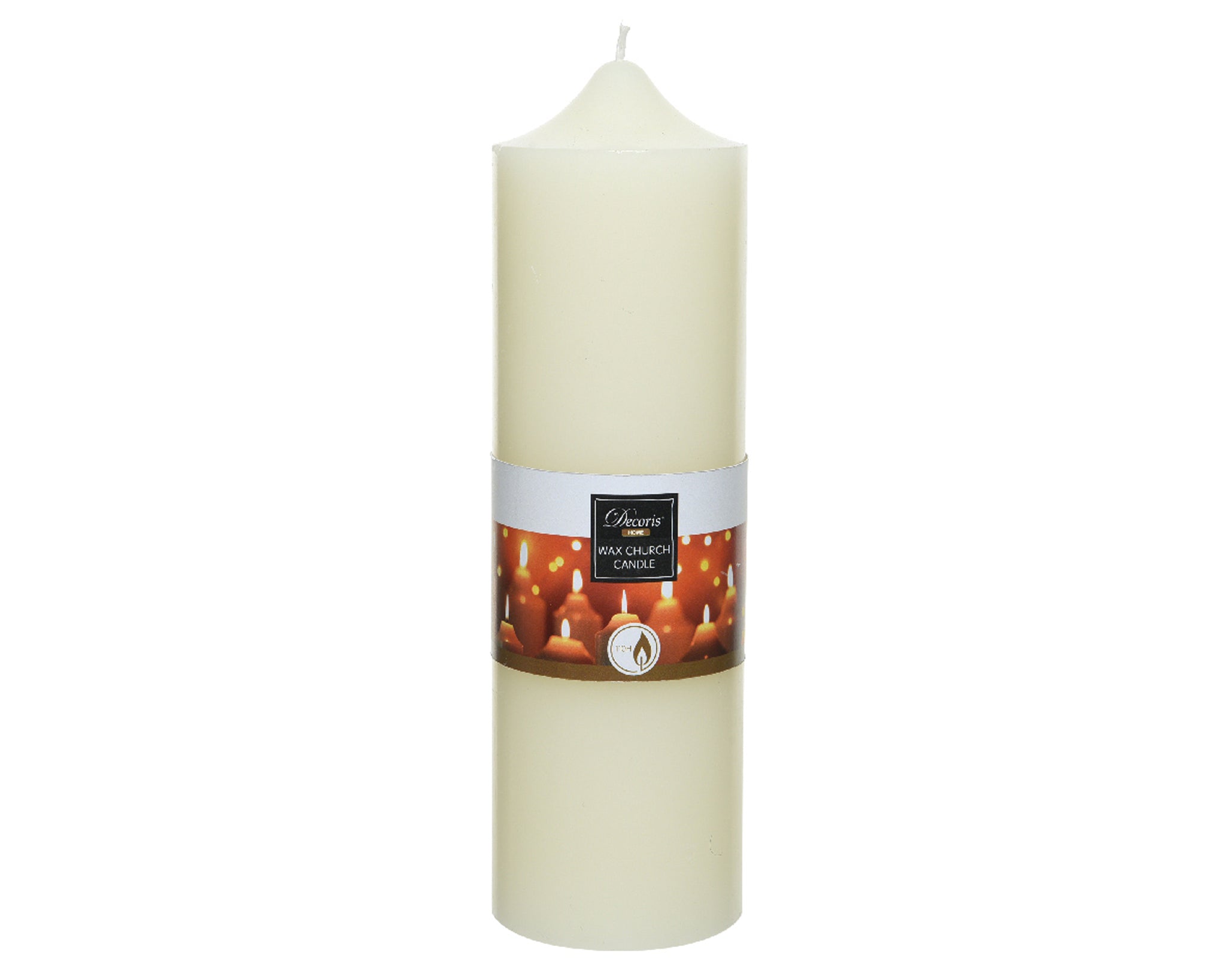 Church candle paraffin - ivory - dia7.5cm x H.25cm
