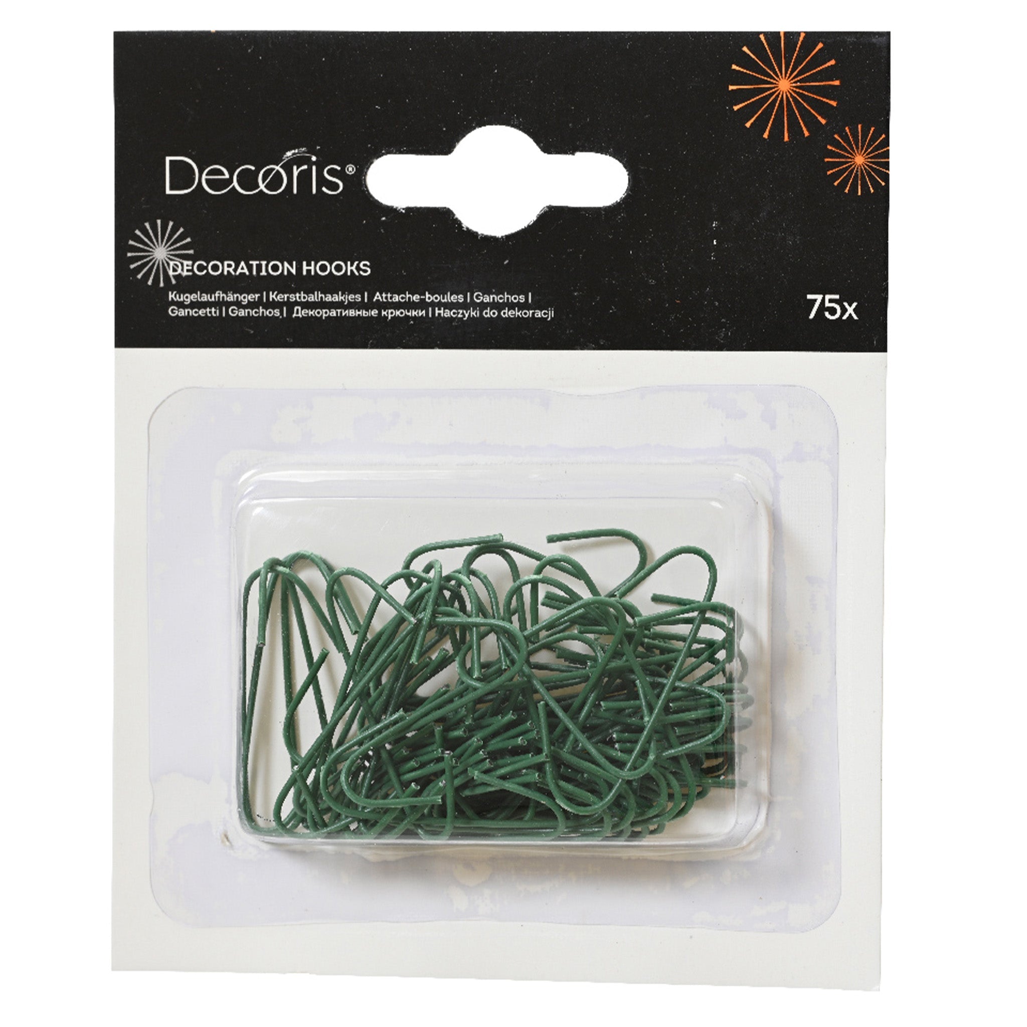 Bauble hangers iron  green - L.0.1cm x W.1cm x H.3.5cm