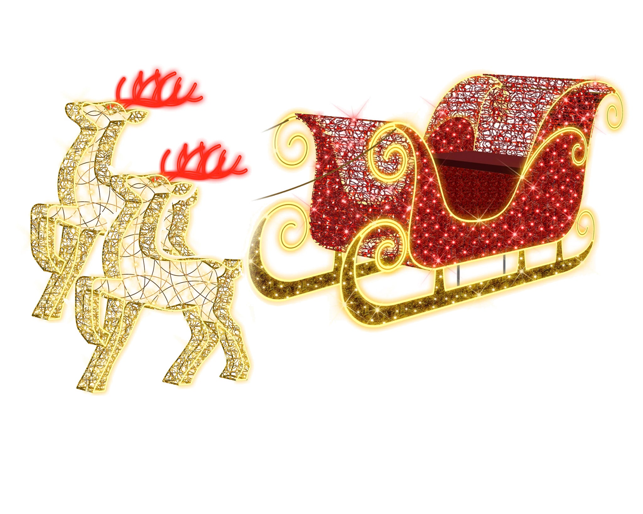 LED Sleigh and Reindeers