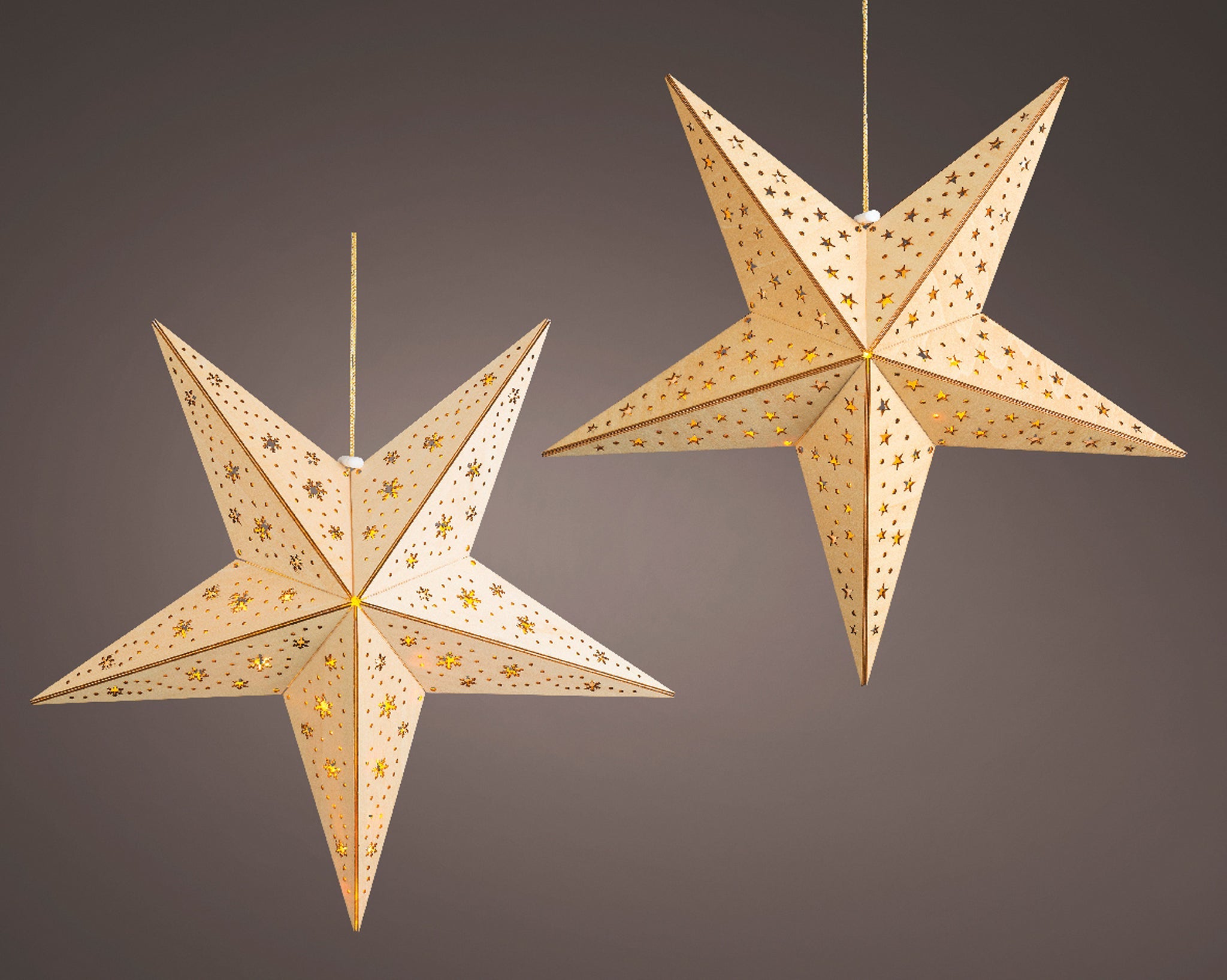 LED star wood star steady BO indoor 2ass - natural/warm white