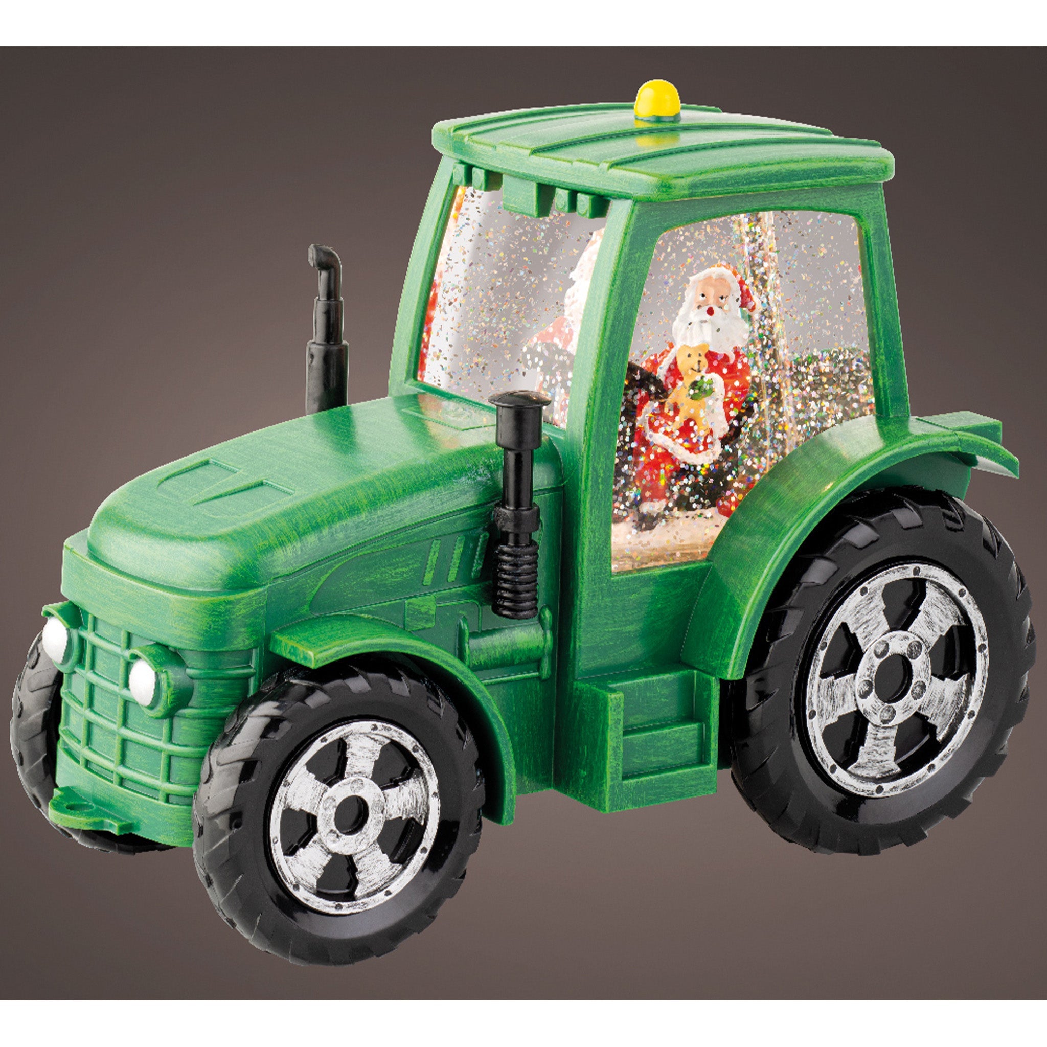 LED water spinner plastic tractor steady BO indoor - green/warm white