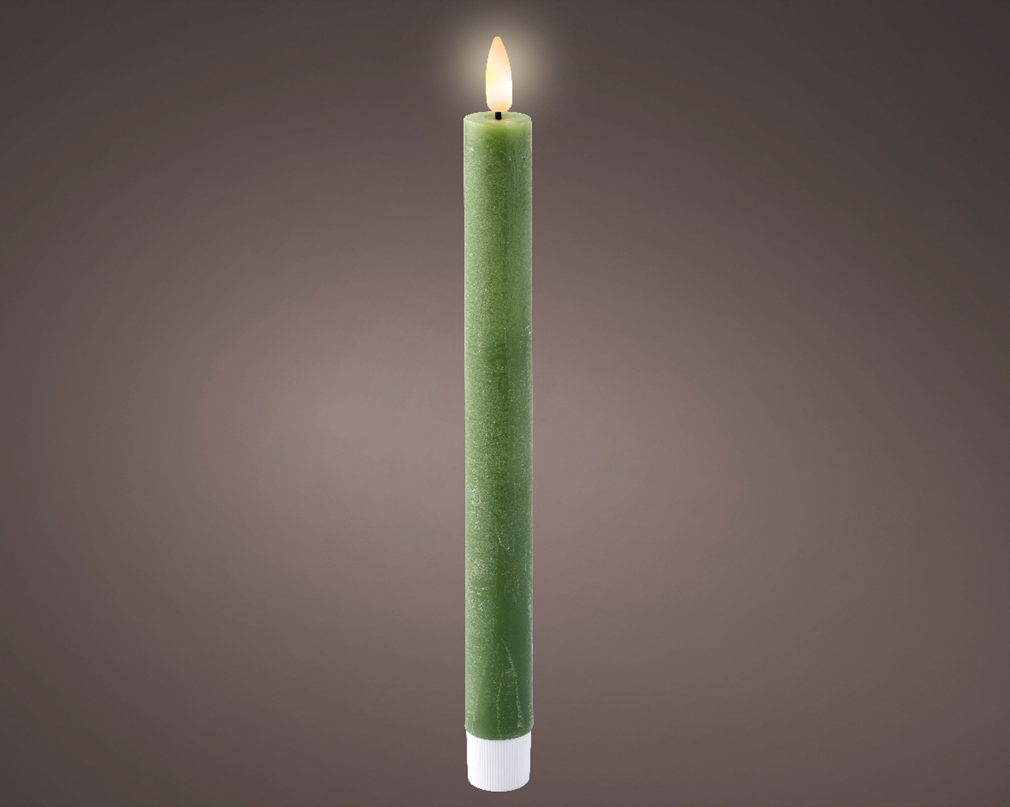 LED wick dinner candle wax flat top steady BO indoor - green/warm white
