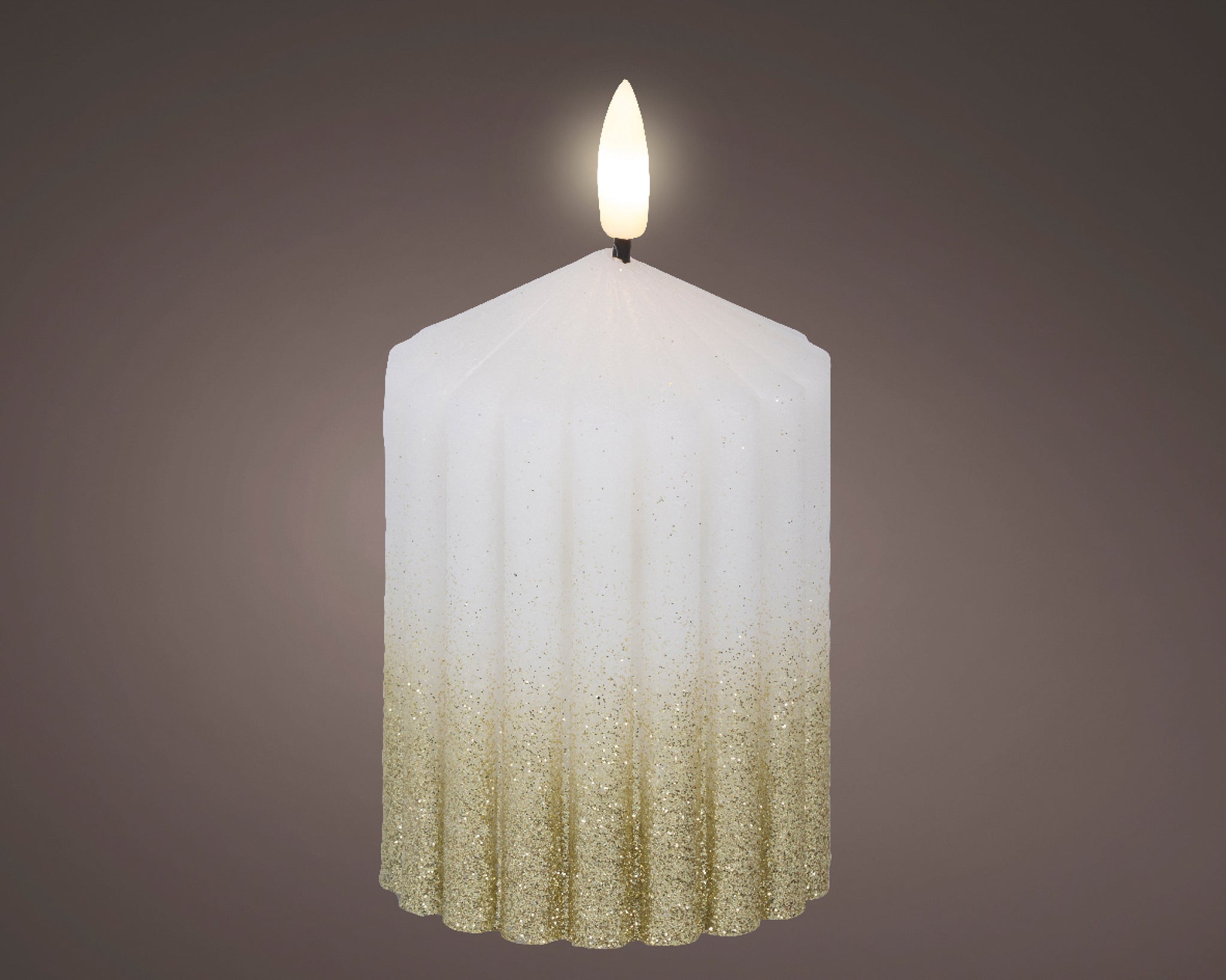 LED wick church candle wax steady BO indoor - white/warm white