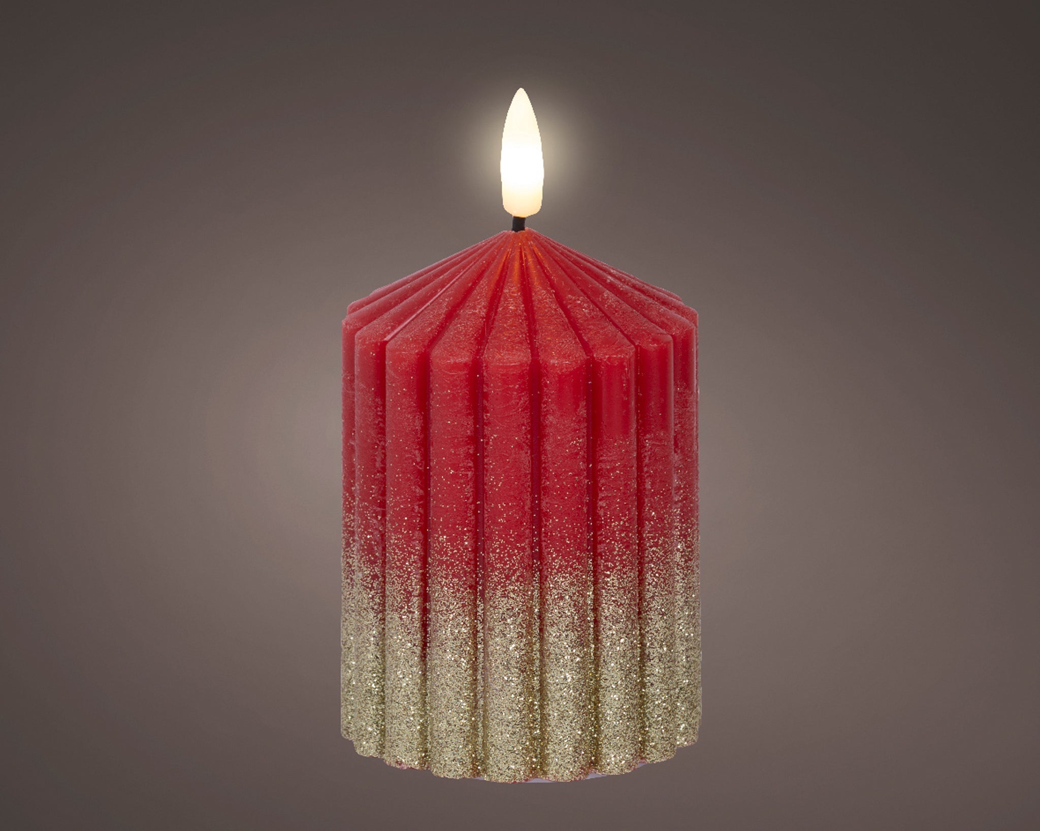 LED wick church candle wax steady BO indoor - red/warm white