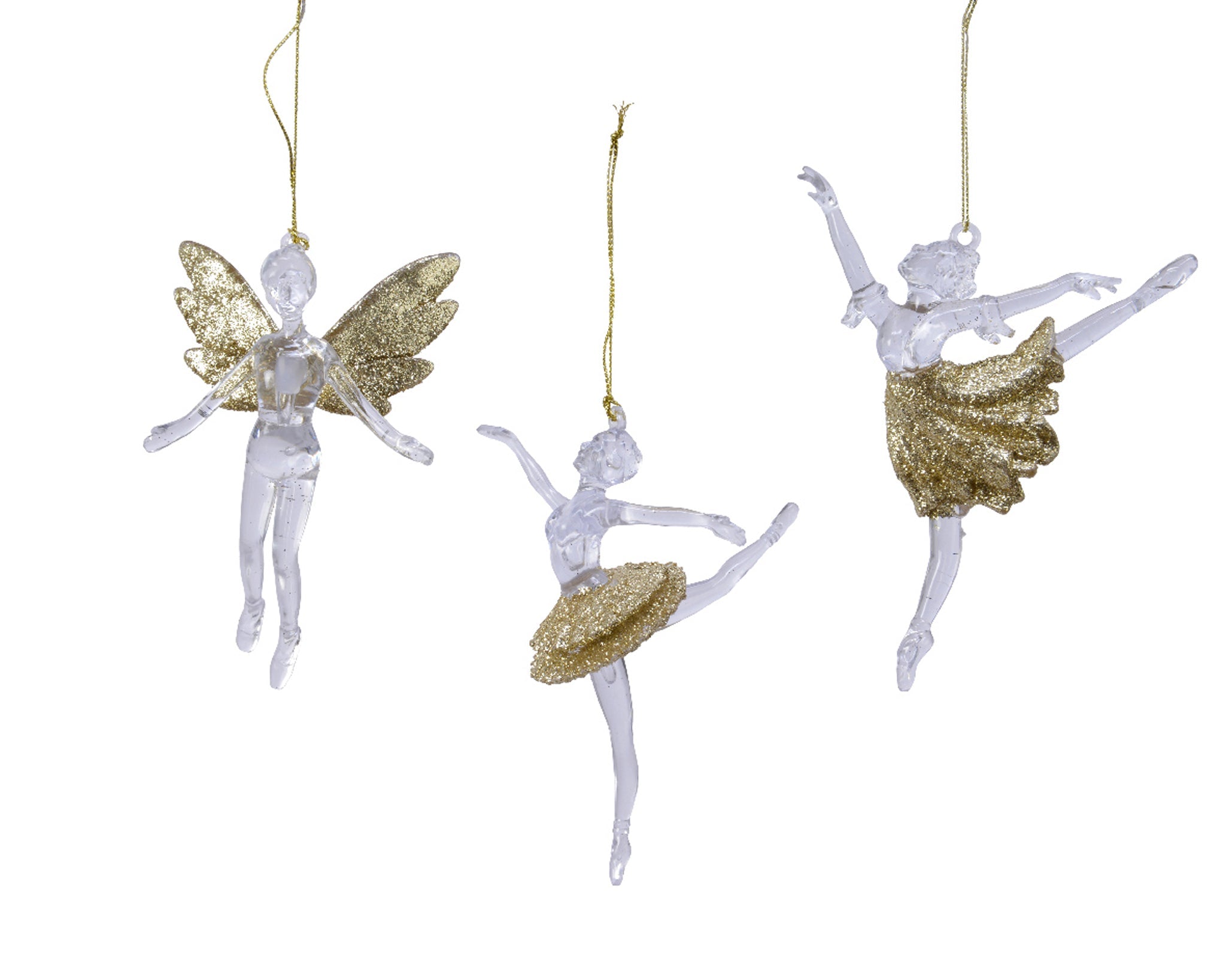 Fairy plastic glitter 3ass - transparent/gold