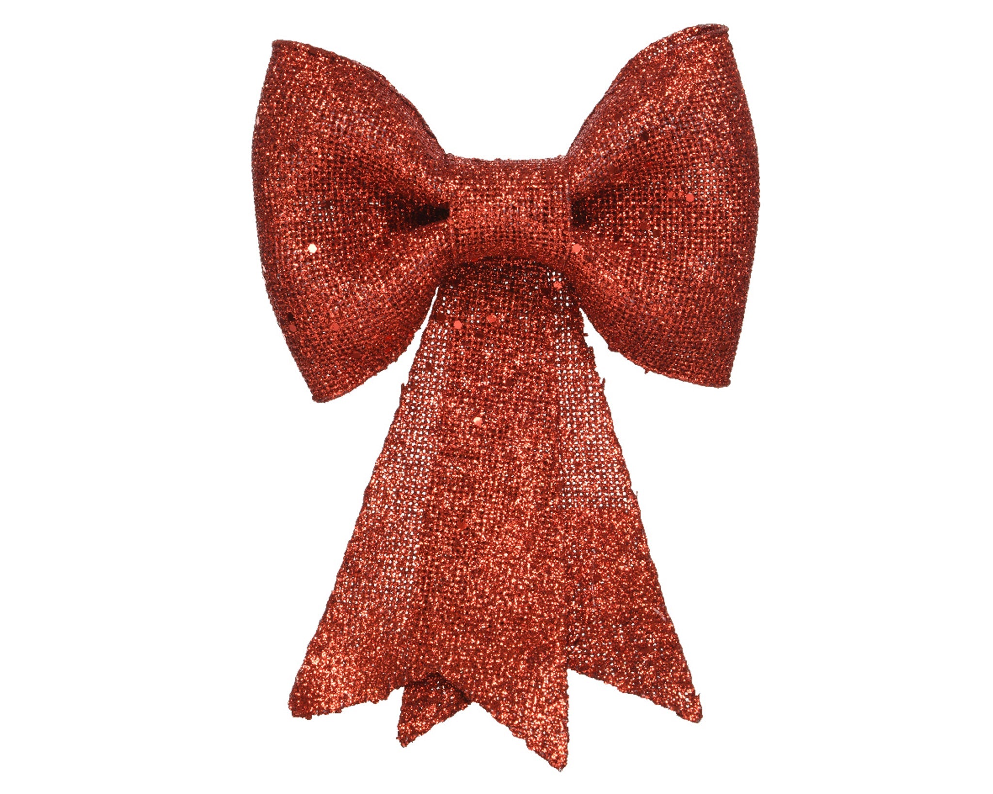 Bow plastic glitters - red -L.7cm x W.31cm x H.40cm