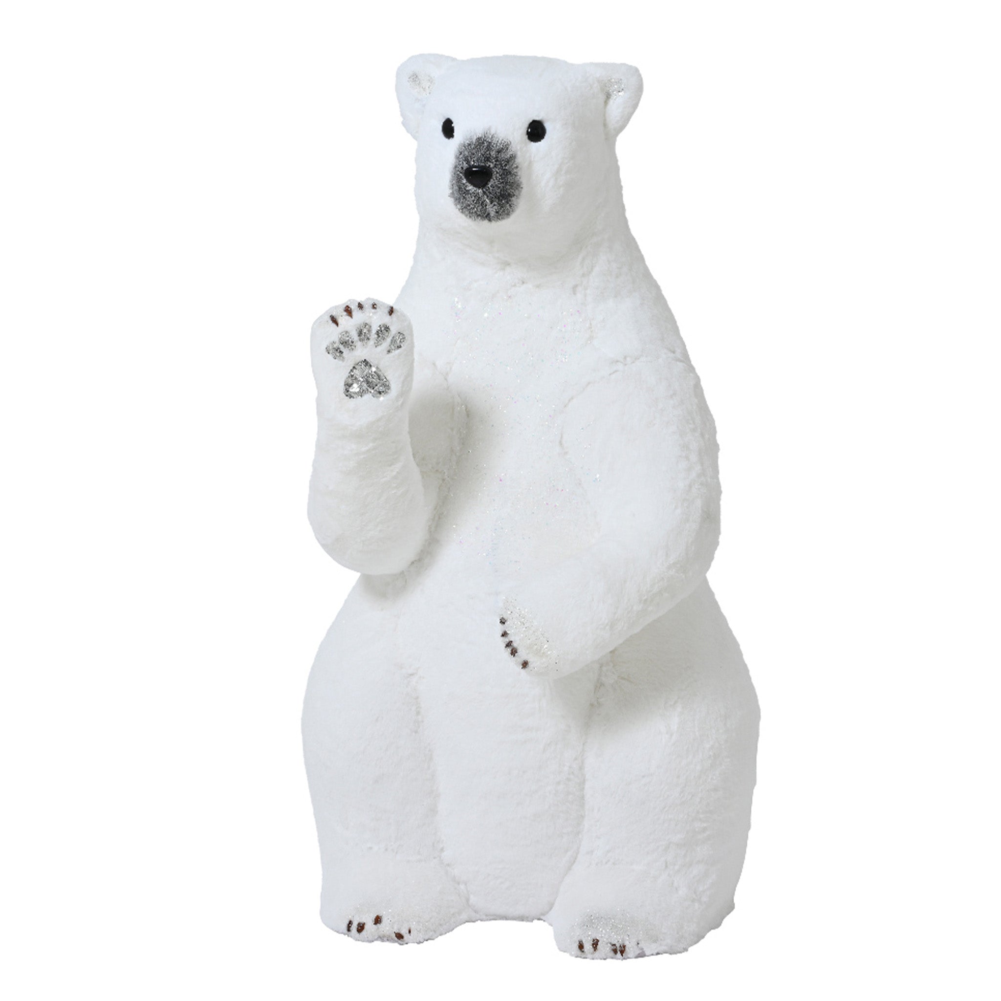 Bear artificial fur glitters - white