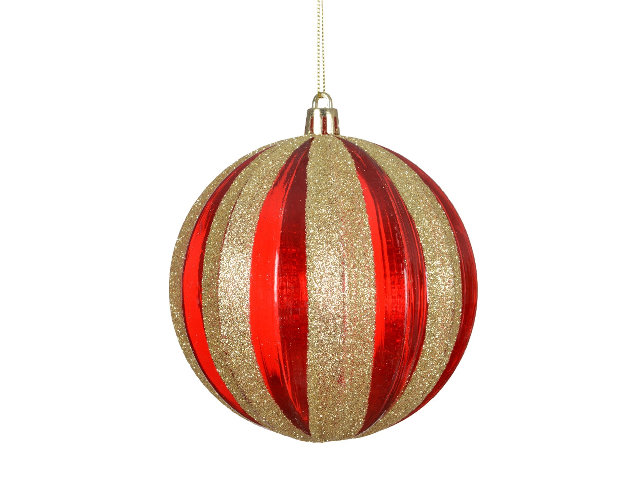 Bauble polystyrene - red/gold