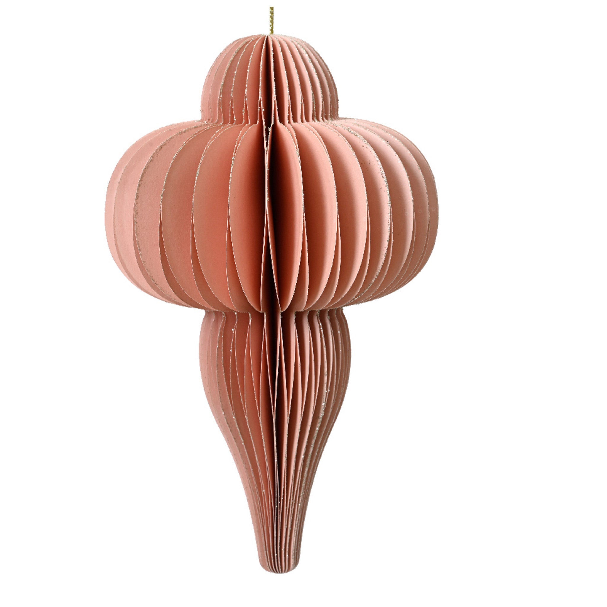 Ornament paper champagne painted edge magnet closure fsc 100%  pink - dia4.8cm x H.8cm