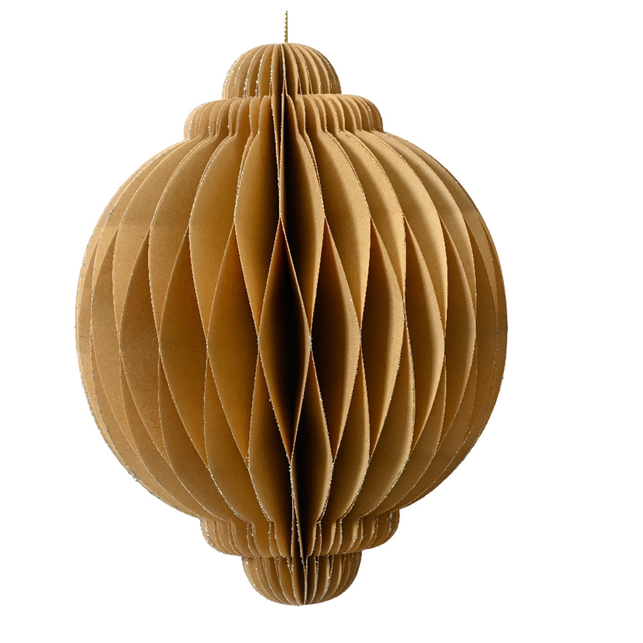 Onion paper champagne painted edge magnet closure fsc 100%  sand - dia15cm x H.20cm