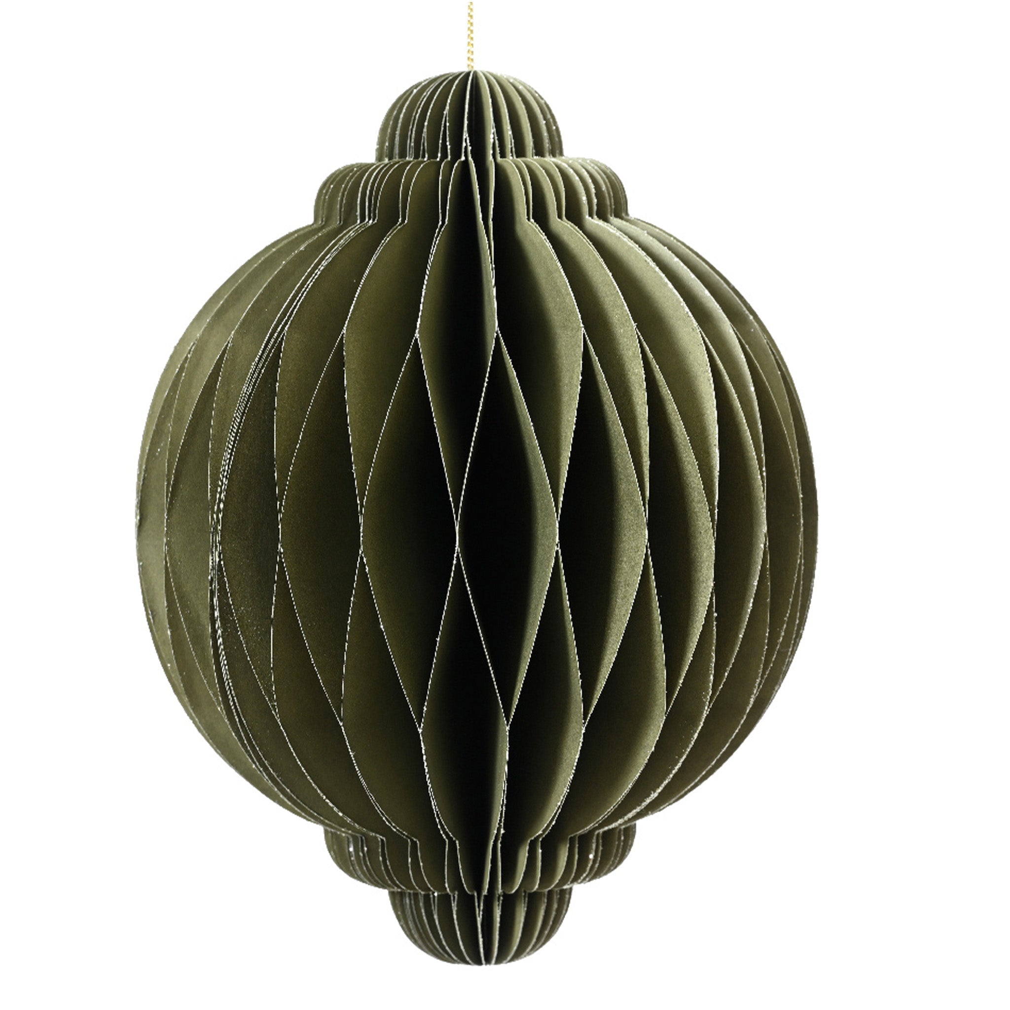 Onion paper champagne painted edge magnet closure fsc 100%  green - dia15cm x H.20cm