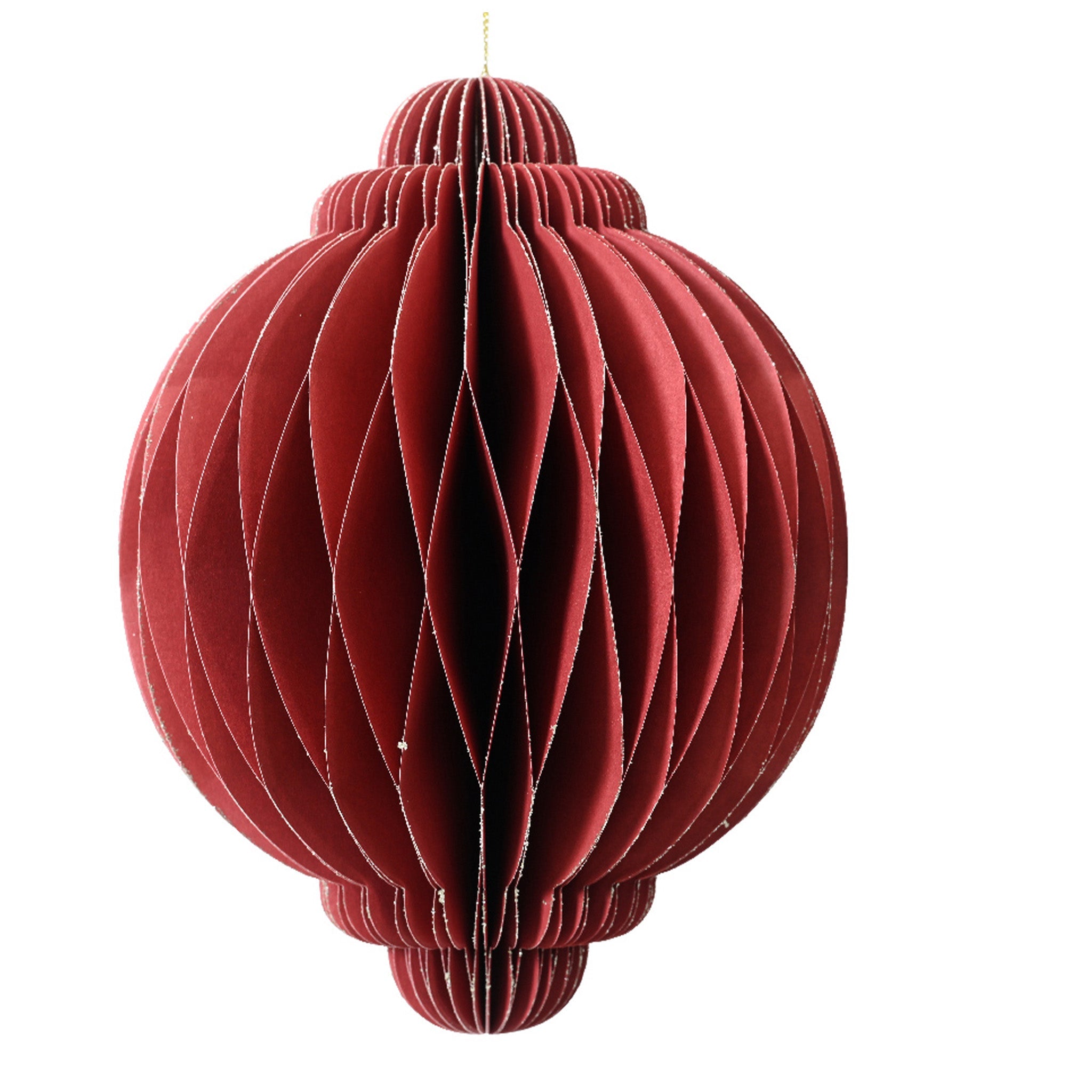 Onion paper champagne painted edge magnet closure fsc 100%  red - dia15cm x H.20cm