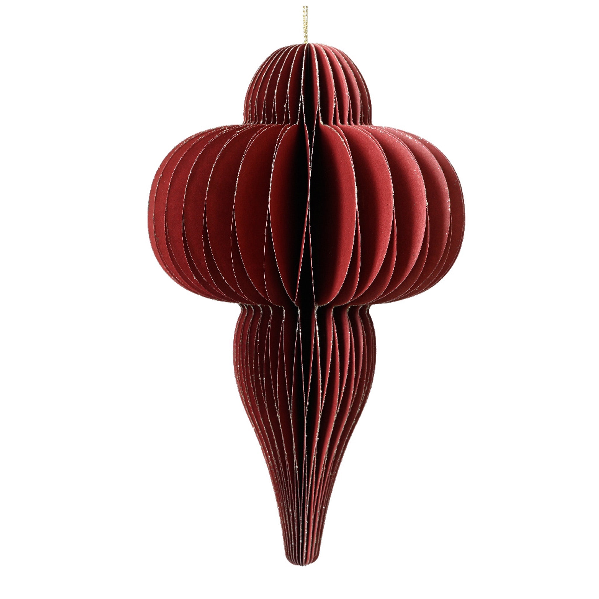 Ornament paper champagne painted edge magnet closure fsc 100%  red - dia24cm x H.40cm