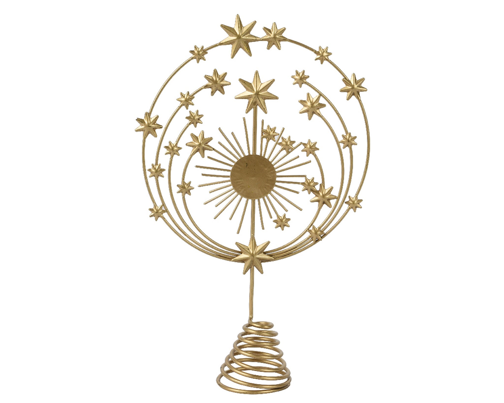 Wreath iron round star - gold