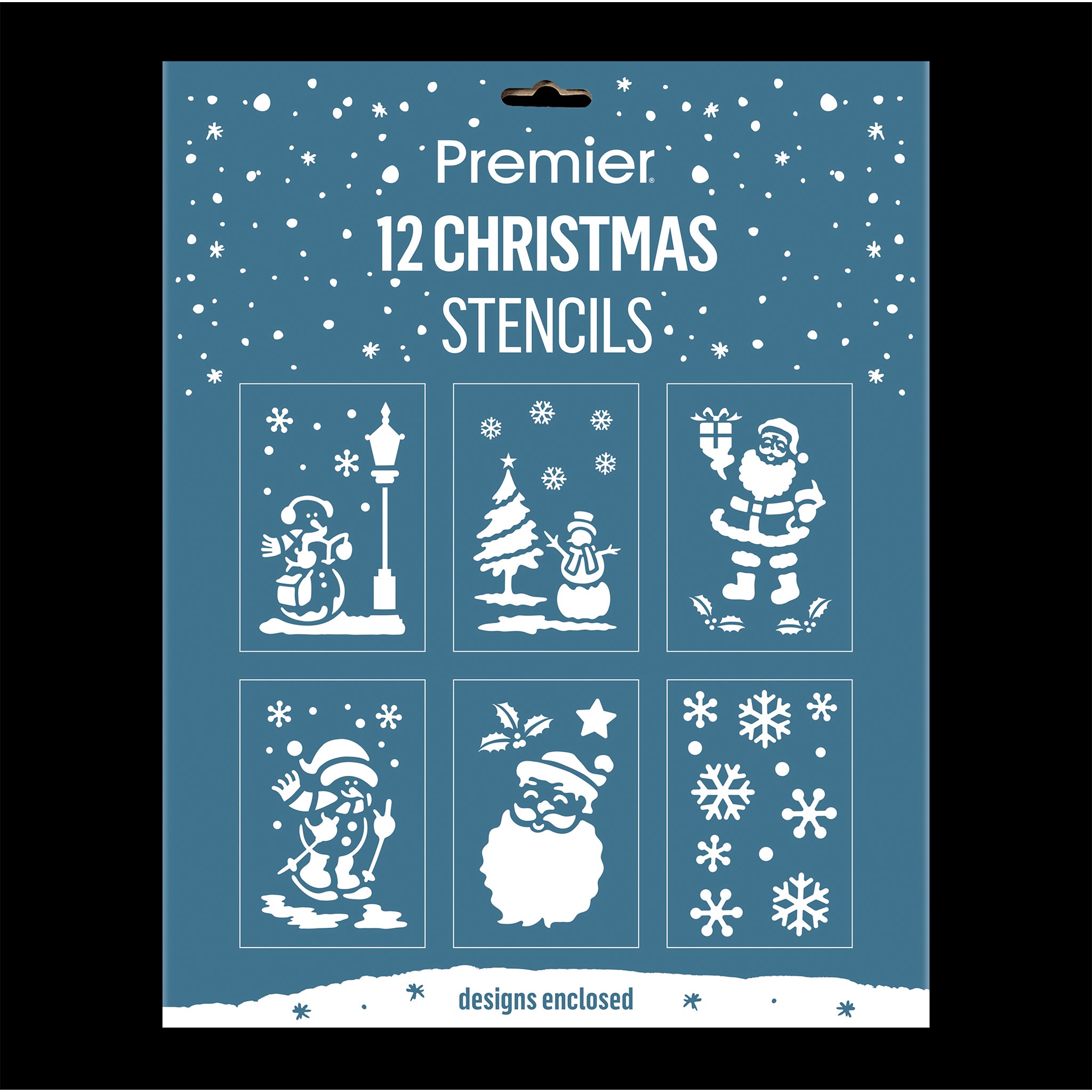 12pc Christmas Stencil Sheet with 6 Designs