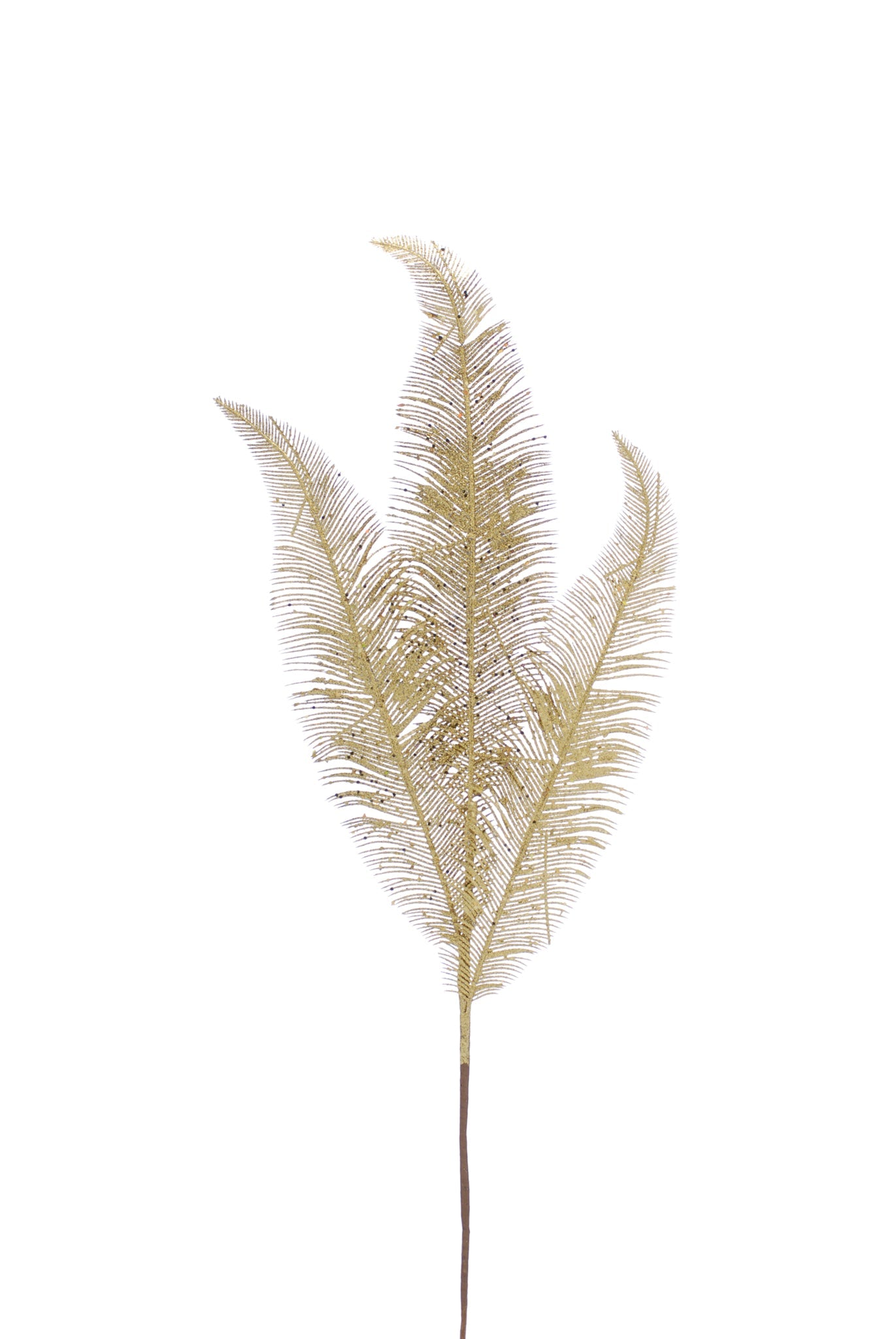 84cm classic gold glitter feather x 3 spray