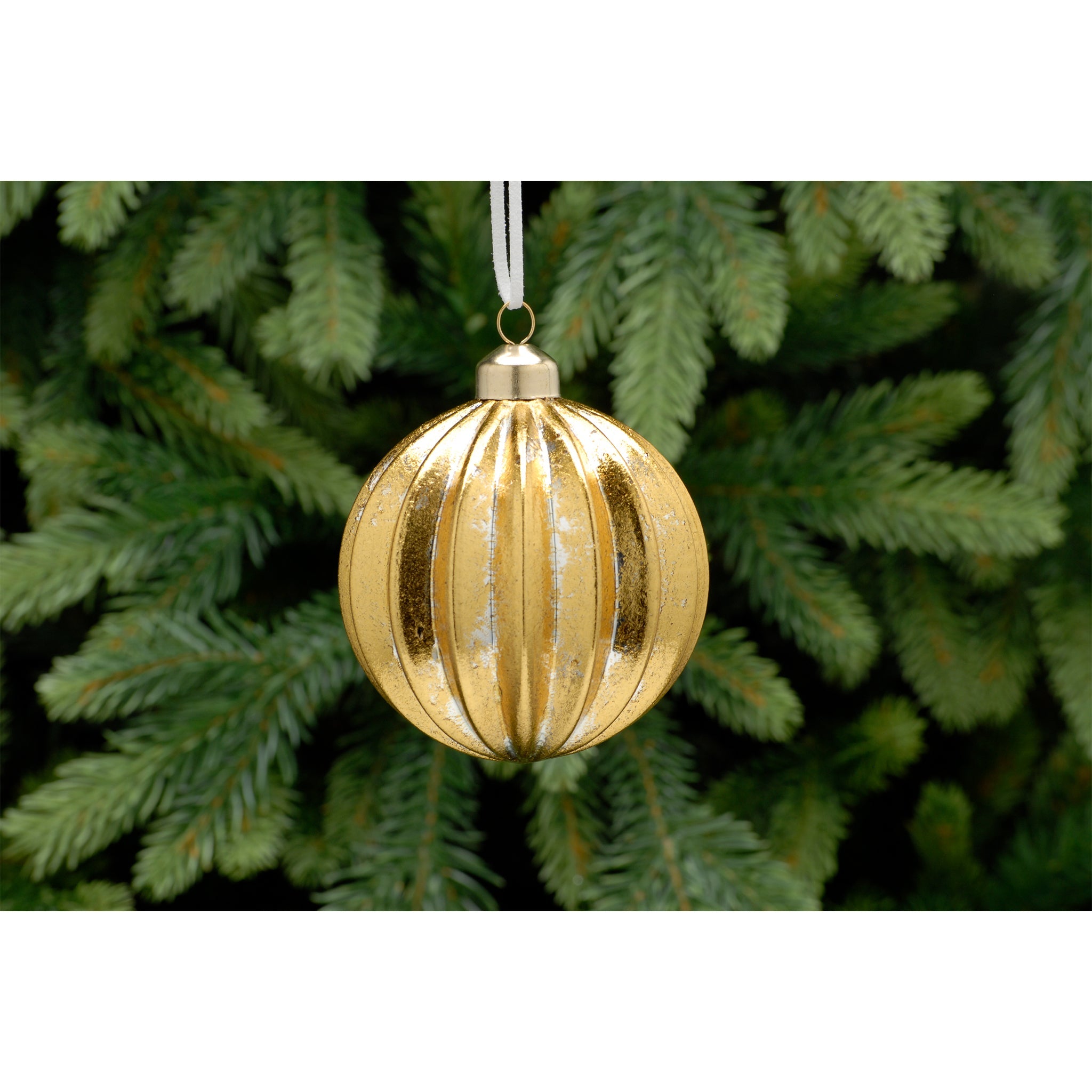 8cm gold / silver segment glass ball