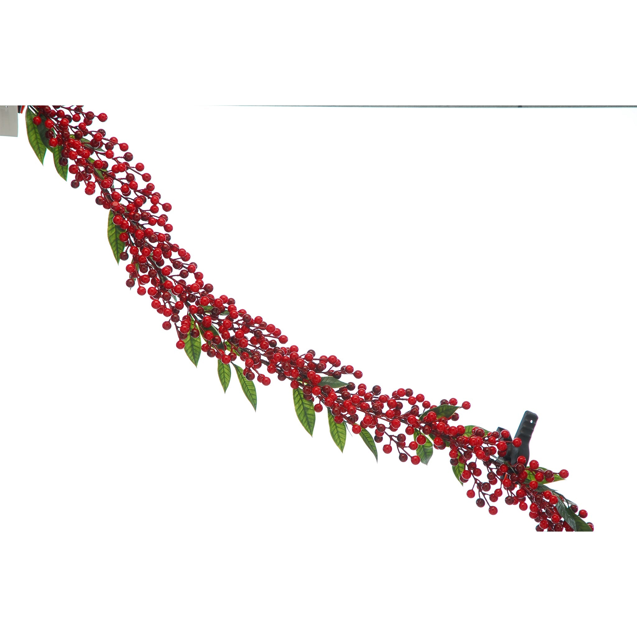 164cm red berry and green foliage garland