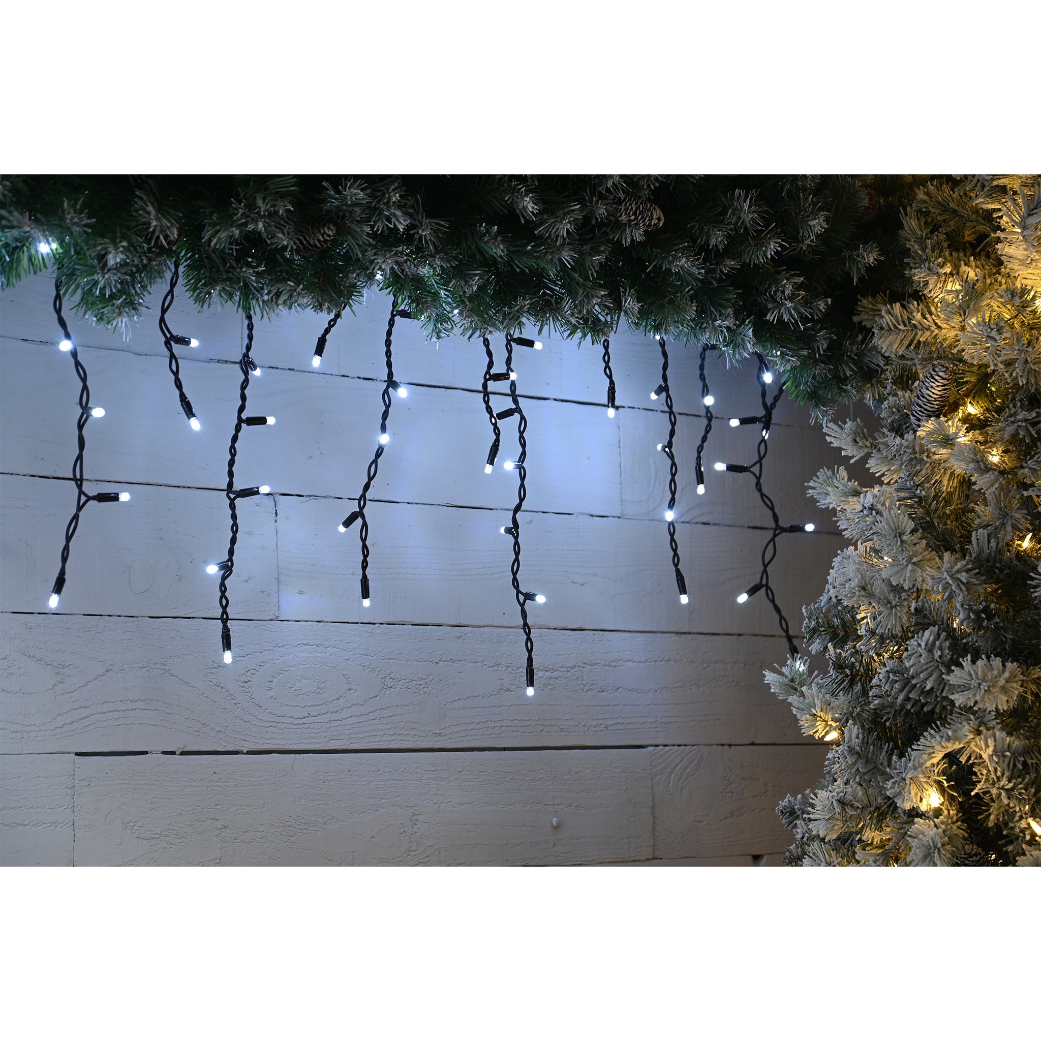 100 white connectable led icicle lights