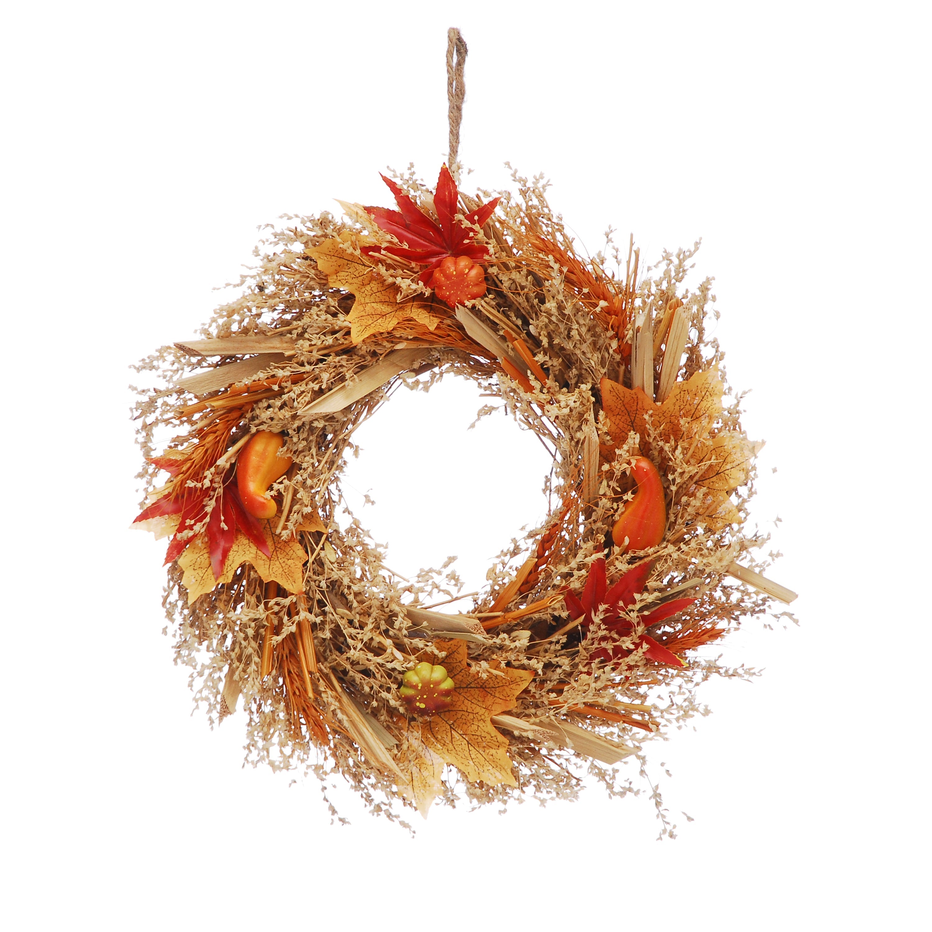 30cm autumn leaves and pumpkins autumn wreath