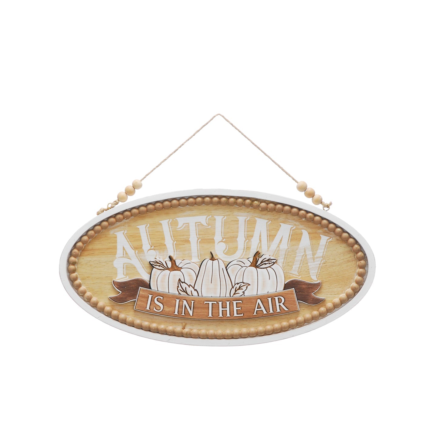 25cm AUTUMN IS IN THE AIR natural wooden sign