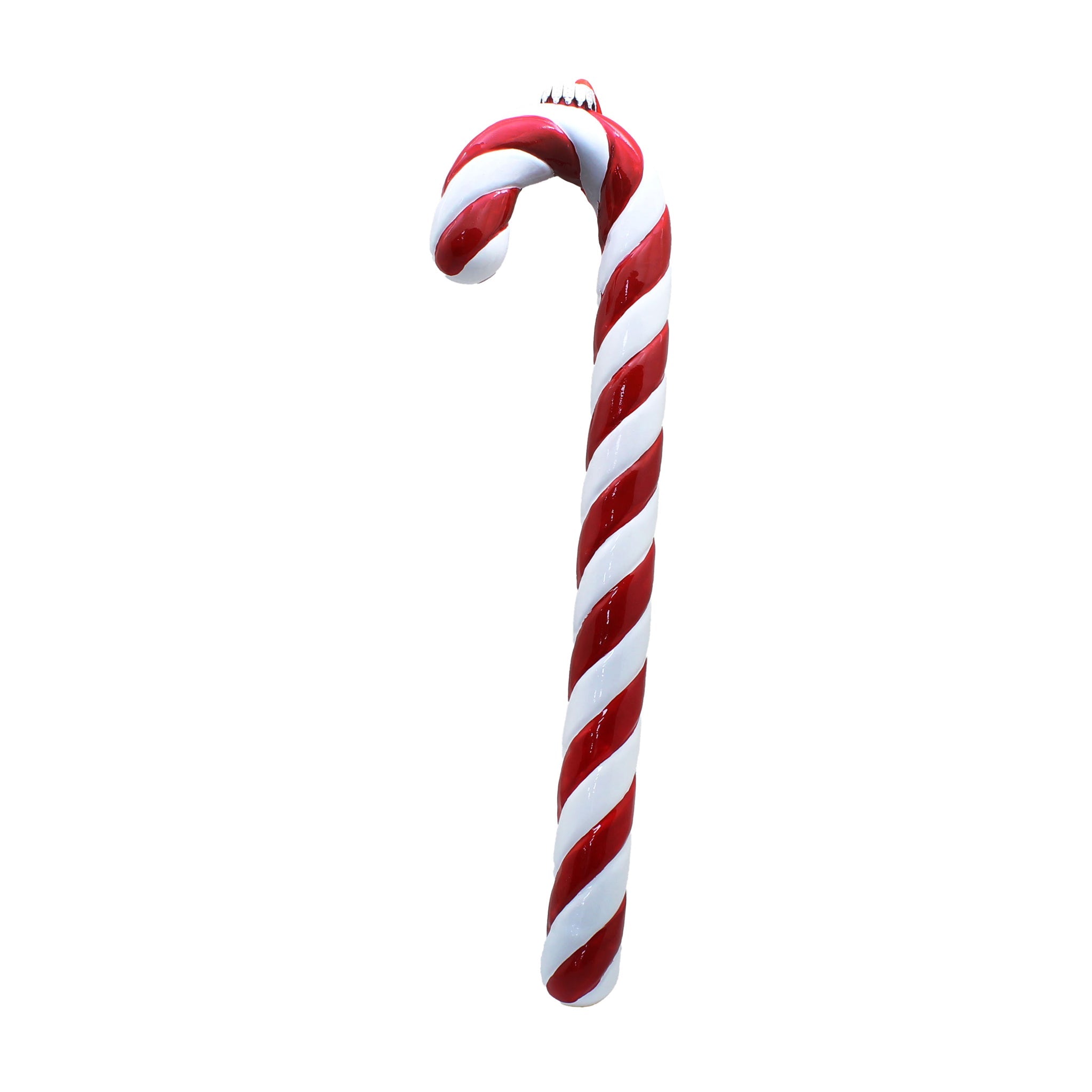 39cm red and white candy cane with thin stripes hanging decoration