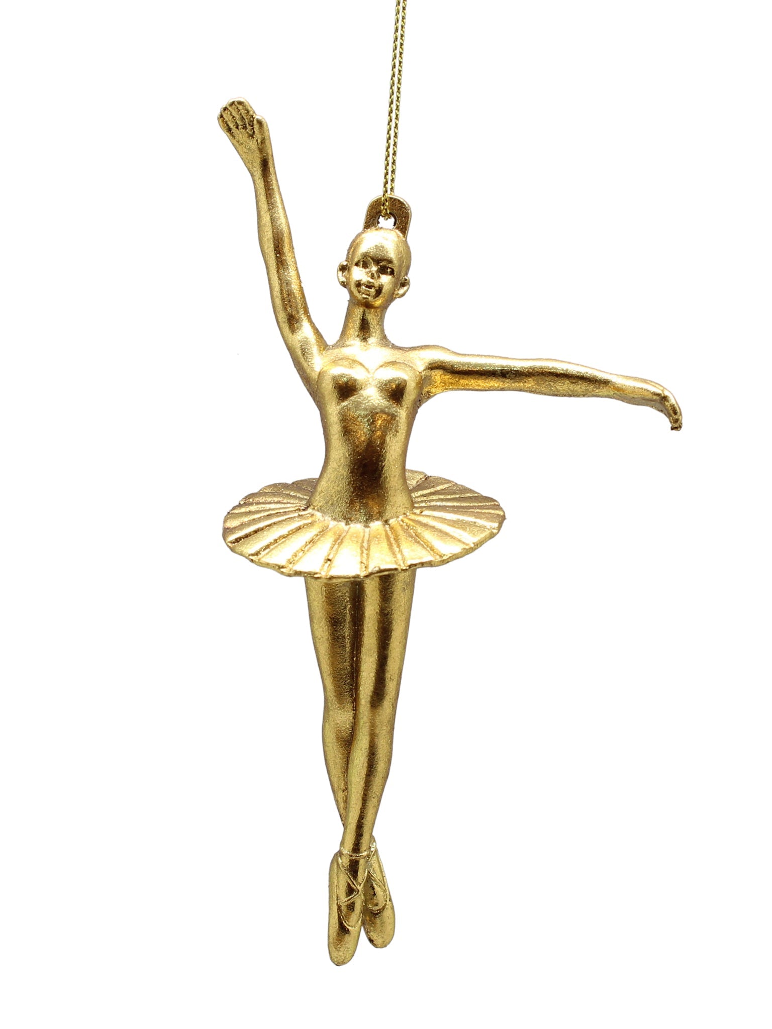 13cm antique gold ballerina hanging decoration