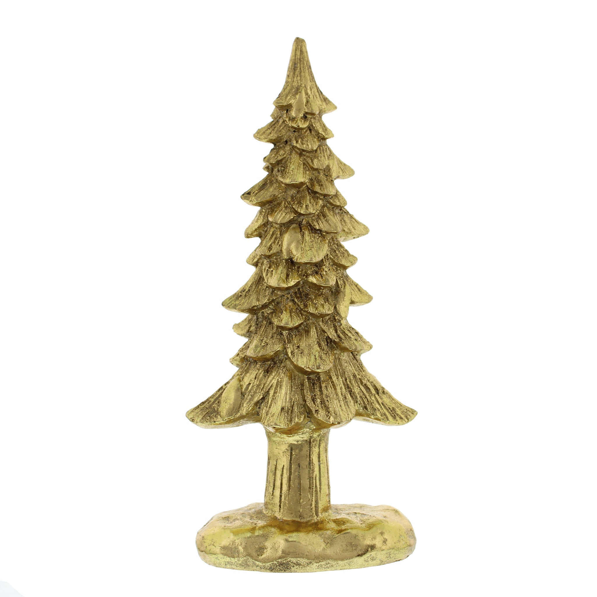 26cm polyresin gold christmas tree table top decoration