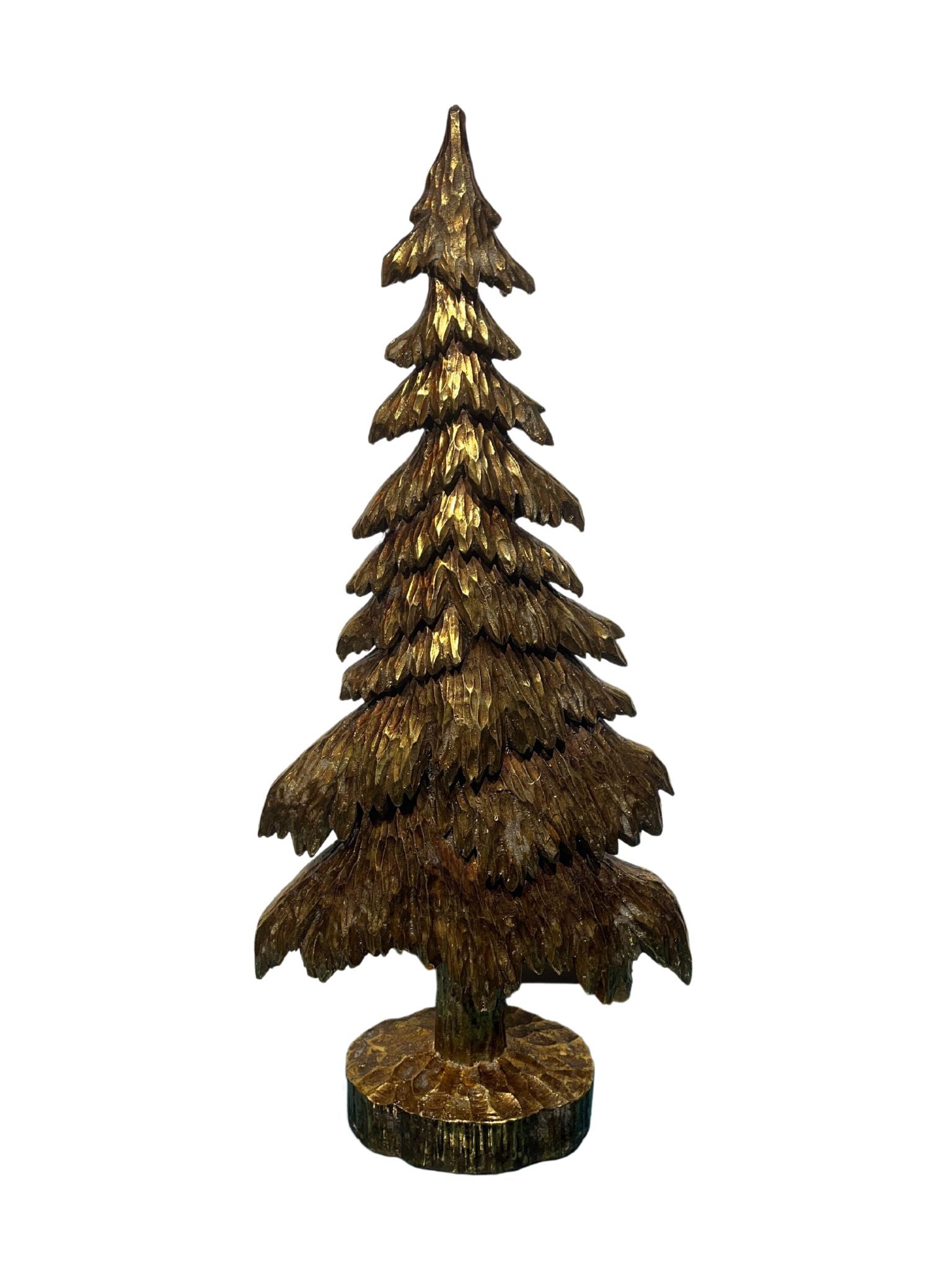71cm antique gold wood effect christmas tree