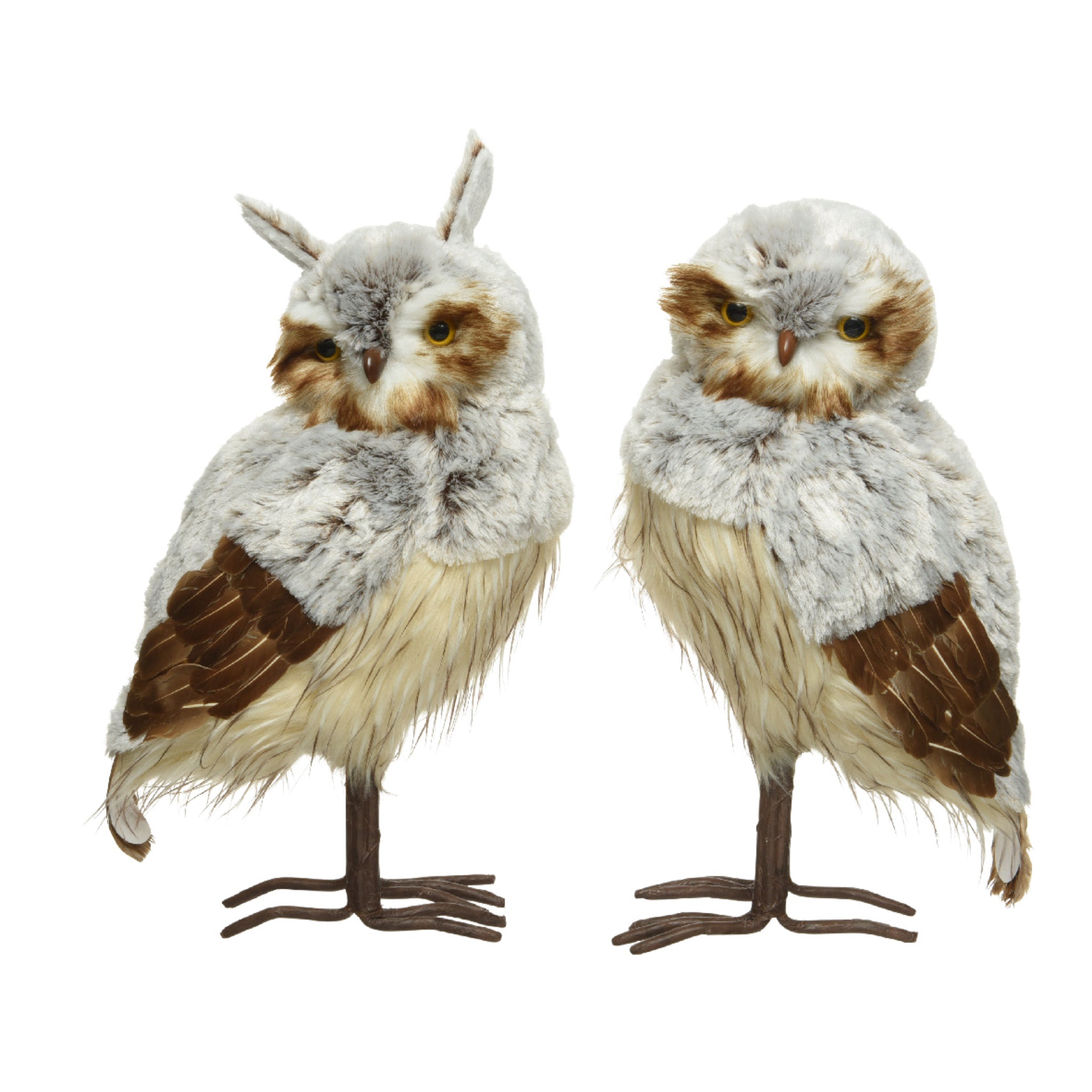 Owl polyester feathers 2ass - brown/colour(s)