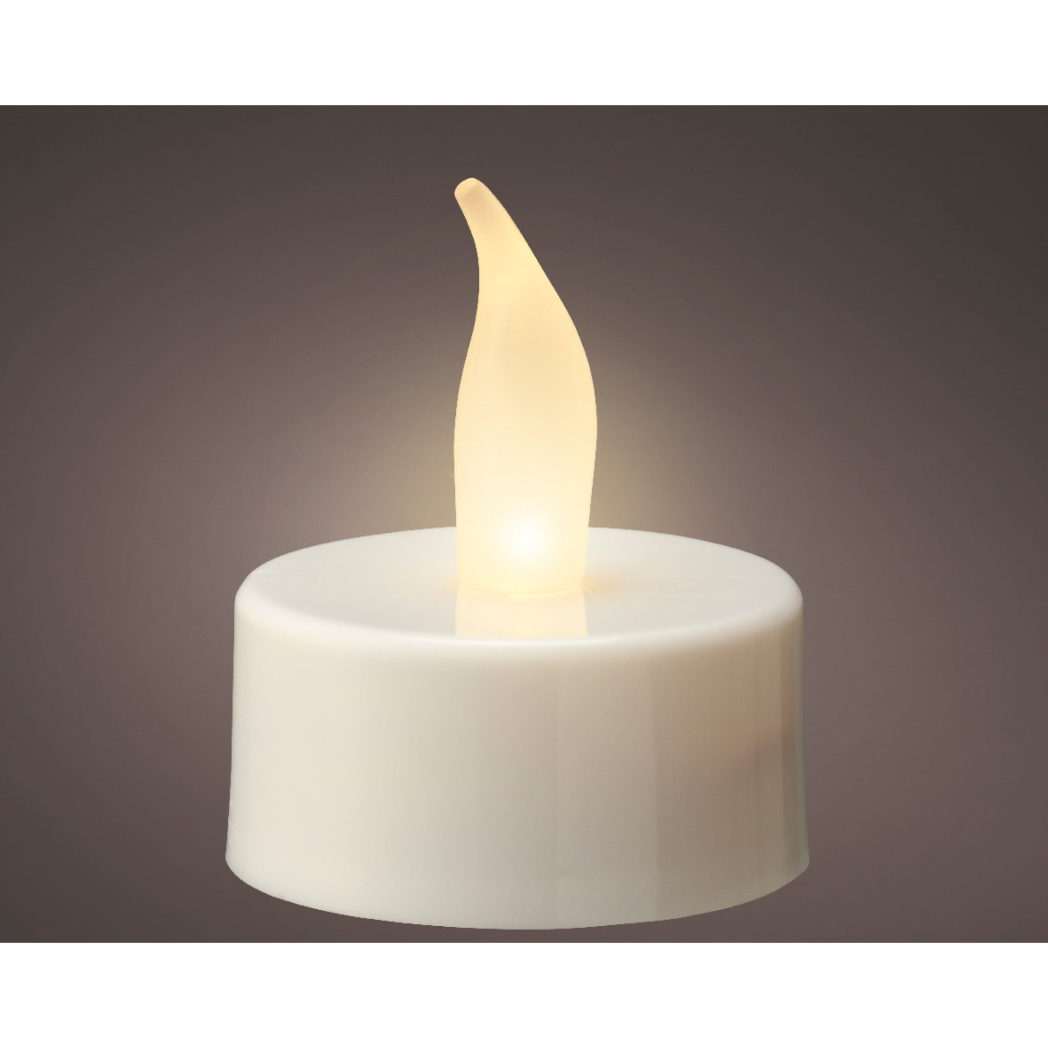 LED tealight plastic fire flame effect BO indoor - white/flame