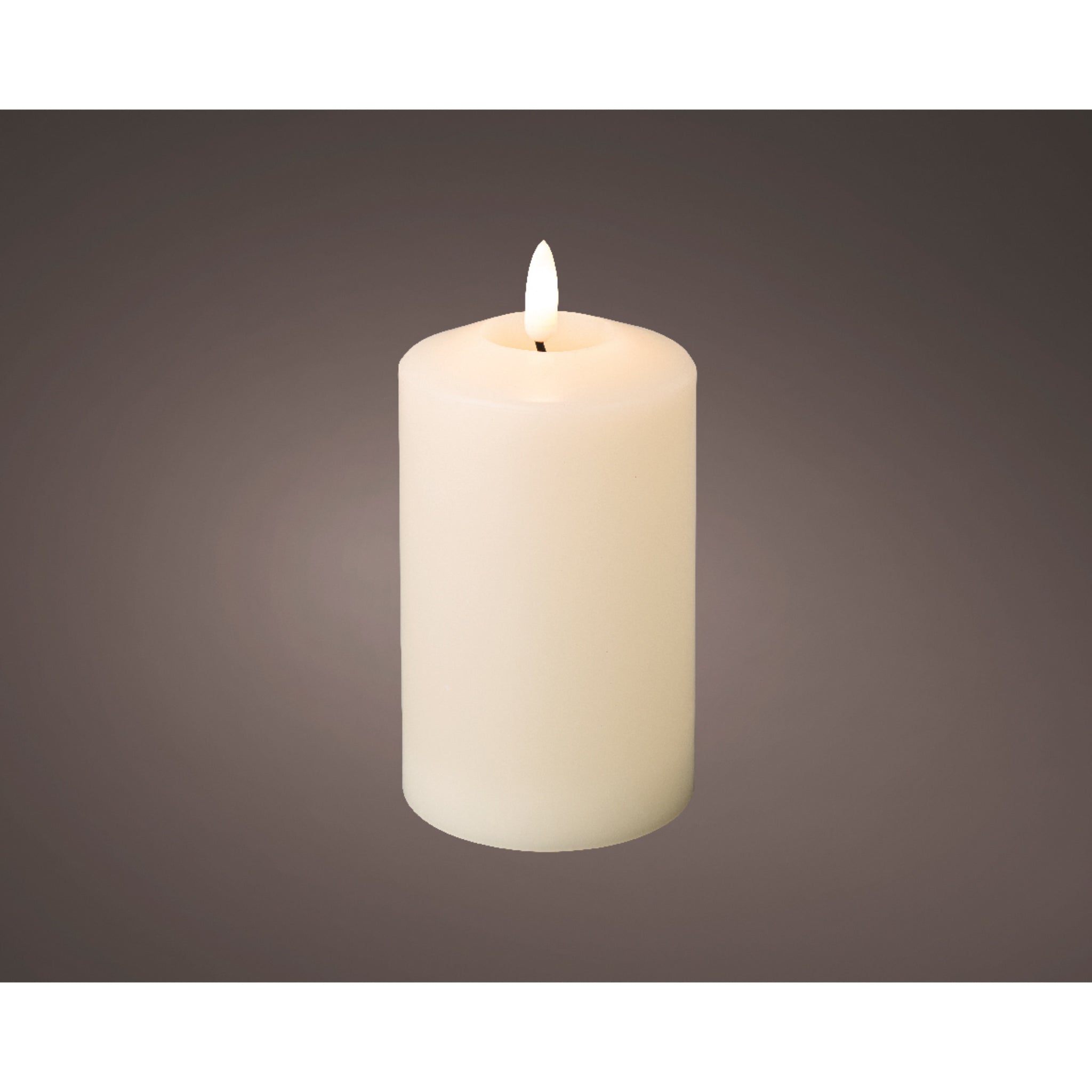 LED wick church candle wax BO indoor  cream/warm white - dia7.5cm x H.14.5cm