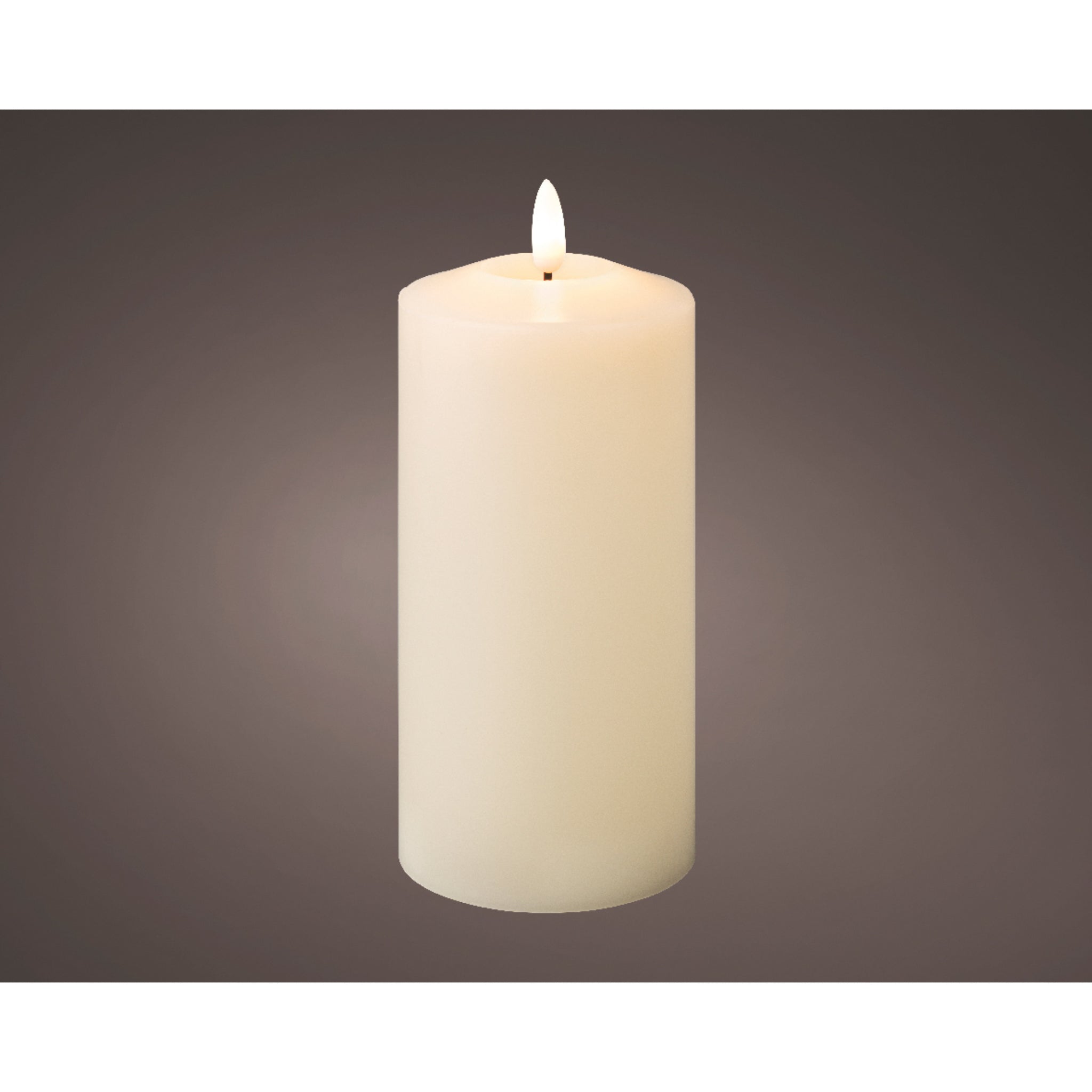 LED wick church candle wax BO indoor  cream/warm white - dia7.5cm x H.17.5cm