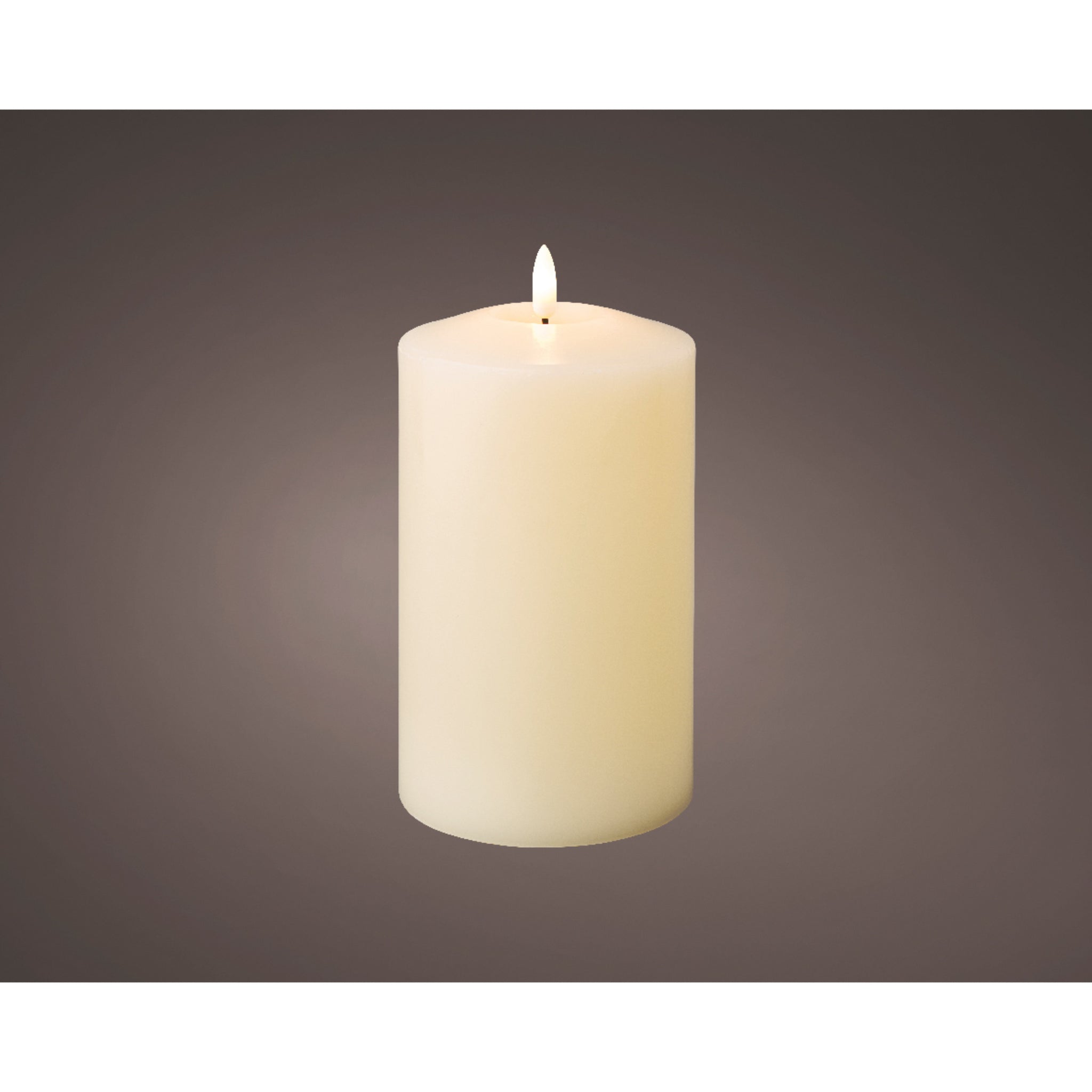 LED wick church candle wax BO indoor  cream/warm white - dia10cm x H.19cm