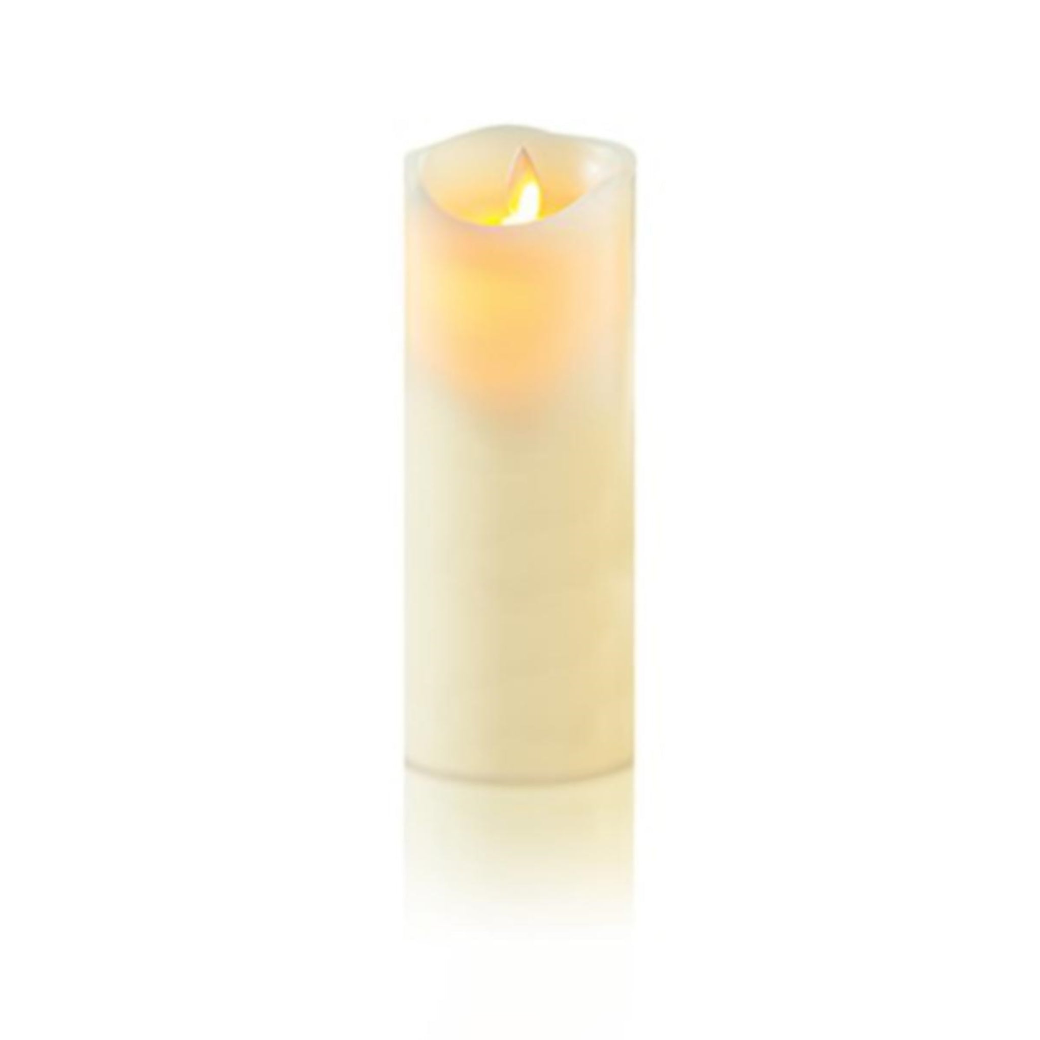 23x9cm B-O Dancing Flame Cream Candle W White Led and Timer
