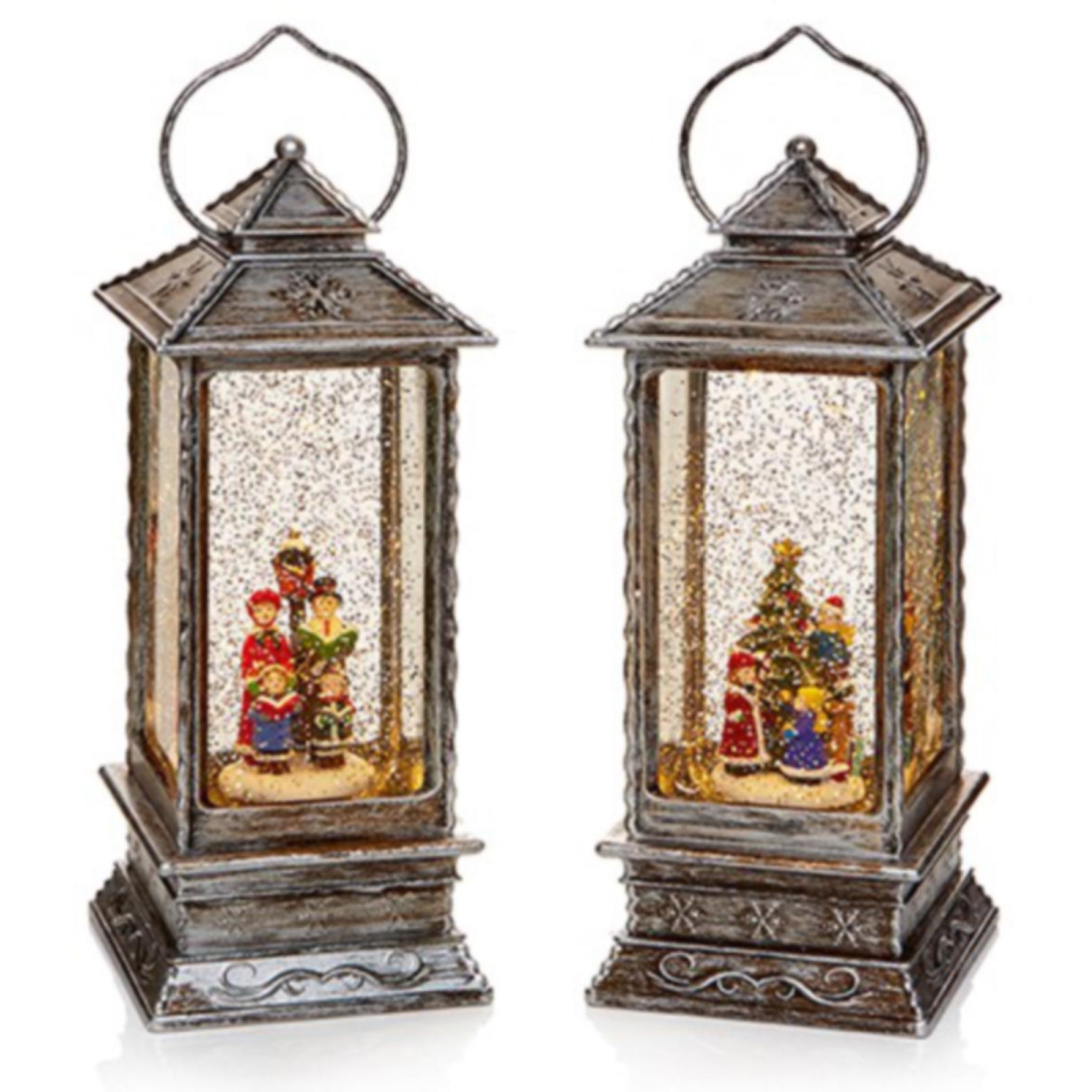 27cm Oblong Lantern Water Spin Choir-Xmas tree Vol